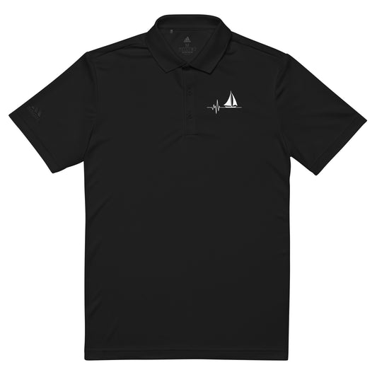 Heartbeat of the Sea adidas Premium Polo Shirt - LUDE fashion, streetwear, unique designs, custom apparel, gift ideas, trendy, eco-friendly, statement pieces, graphic tees, sustainable fashion, minimalist, pop culture, creative prints, bold designs, limited edition, casual wear, artistic, lifestyle