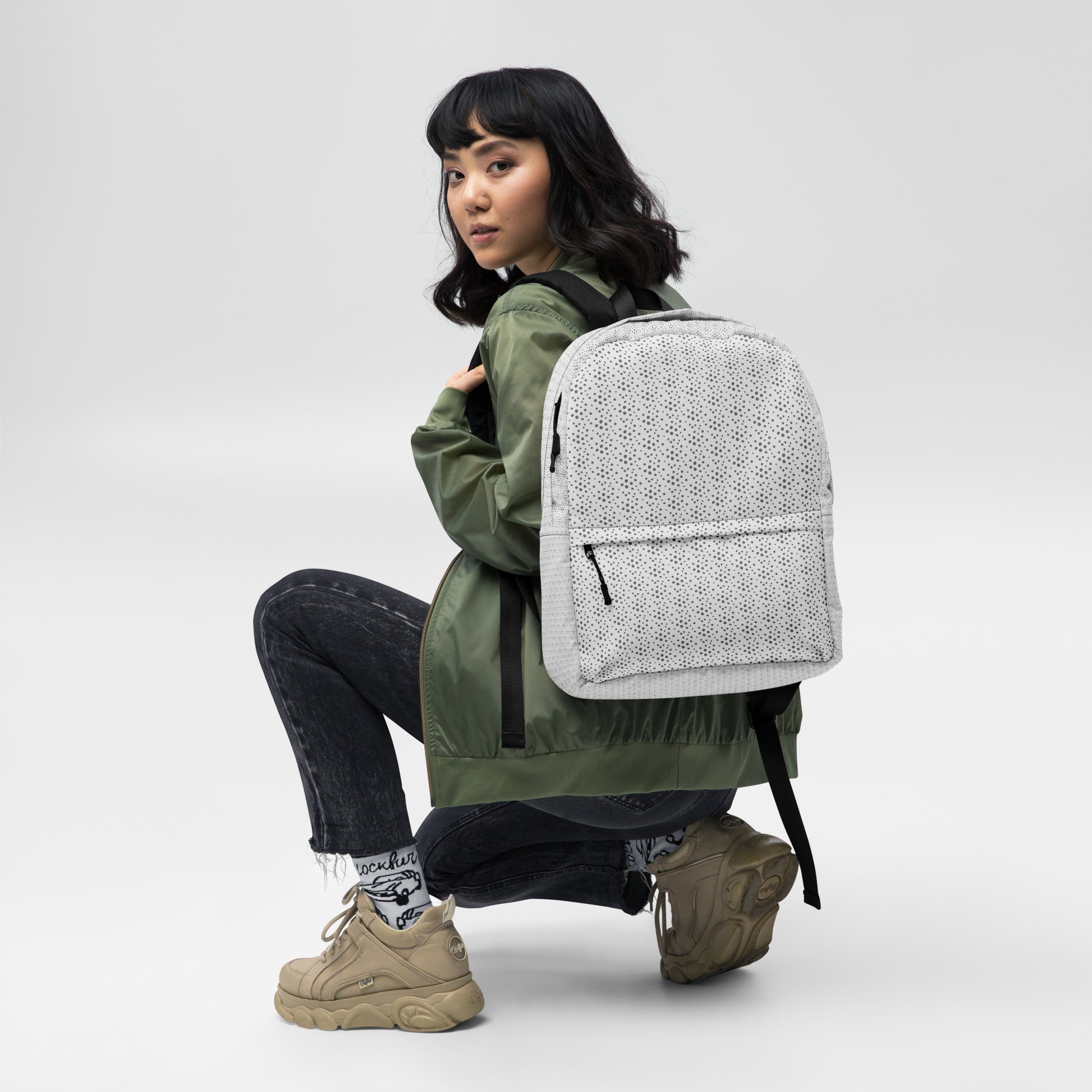 Dot grid adventure Backpack - LUDE fashion, streetwear, unique designs, custom apparel, gift ideas, trendy, eco-friendly, statement pieces, graphic tees, sustainable fashion, minimalist, pop culture, creative prints, bold designs, limited edition, casual wear, artistic, lifestyle