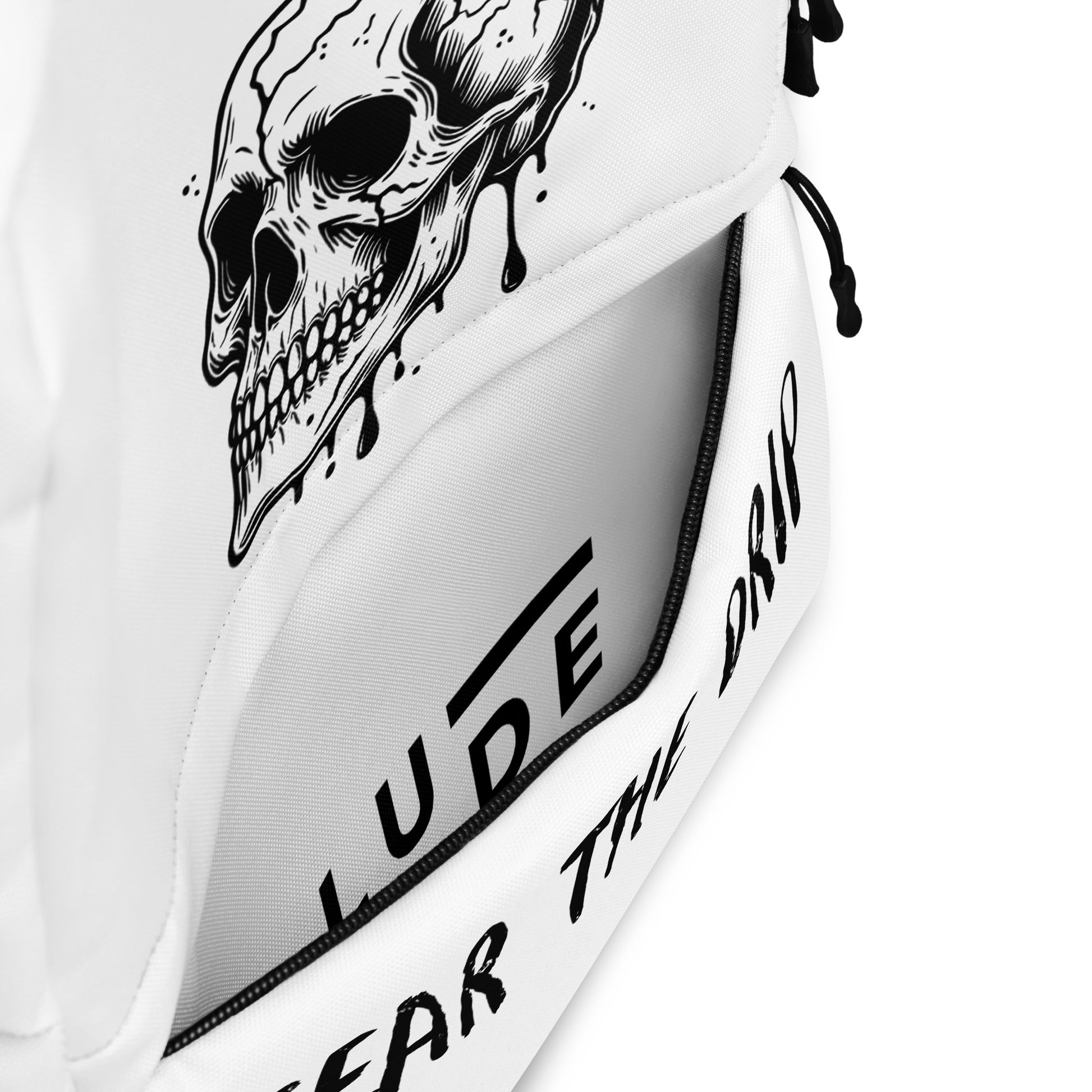 Fear the drip Backpack - LUDE fashion, streetwear, unique designs, custom apparel, gift ideas, trendy, eco-friendly, statement pieces, graphic tees, sustainable fashion, minimalist, pop culture, creative prints, bold designs, limited edition, casual wear, artistic, lifestyle