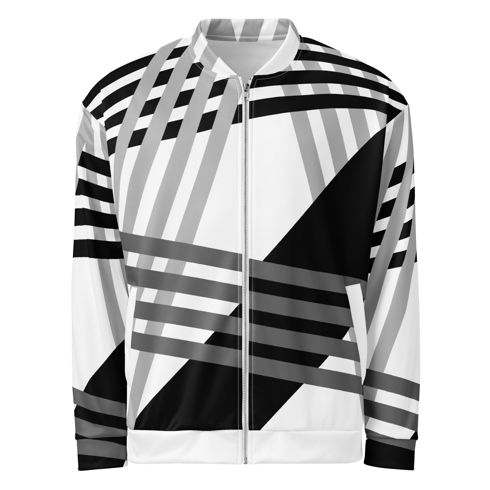 Stride stripes Unisex Bomber Jacket - LUDE fashion, streetwear, unique designs, custom apparel, gift ideas, trendy, eco-friendly, statement pieces, graphic tees, sustainable fashion, minimalist, pop culture, creative prints, bold designs, limited edition, casual wear, artistic, lifestyle