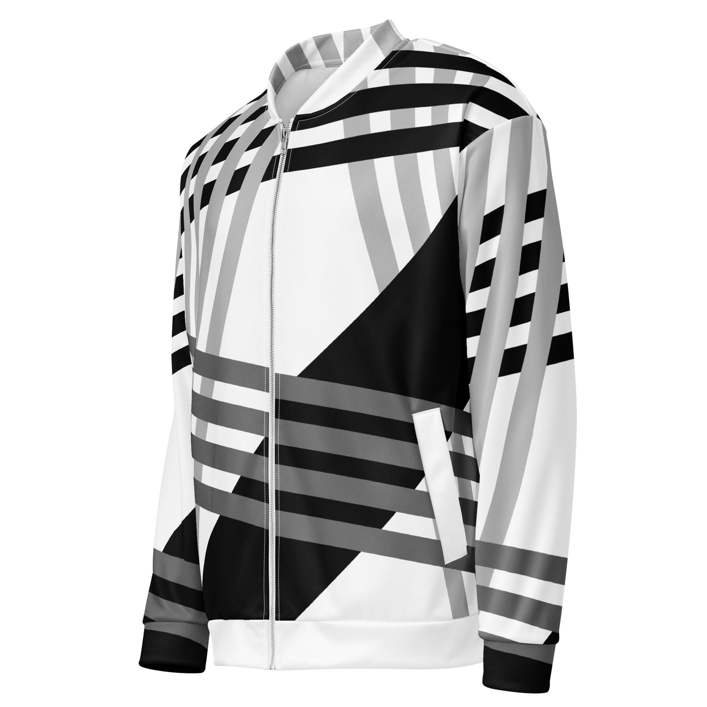 Stride stripes Unisex Bomber Jacket - LUDE fashion, streetwear, unique designs, custom apparel, gift ideas, trendy, eco-friendly, statement pieces, graphic tees, sustainable fashion, minimalist, pop culture, creative prints, bold designs, limited edition, casual wear, artistic, lifestyle