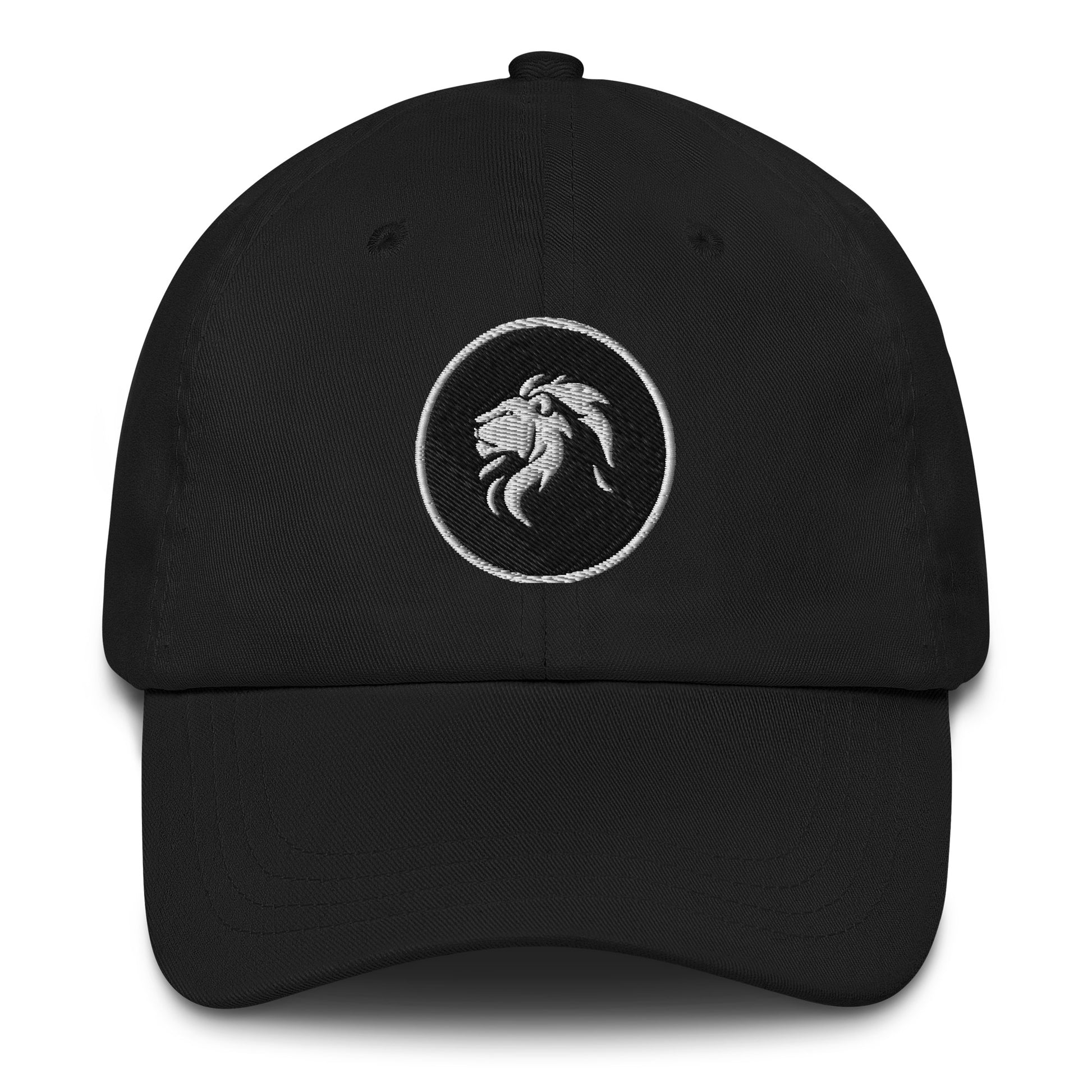 Stitched lion Dad hat - LUDE fashion, streetwear, unique designs, custom apparel, gift ideas, trendy, eco-friendly, statement pieces, graphic tees, sustainable fashion, minimalist, pop culture, creative prints, bold designs, limited edition, casual wear, artistic, lifestyle