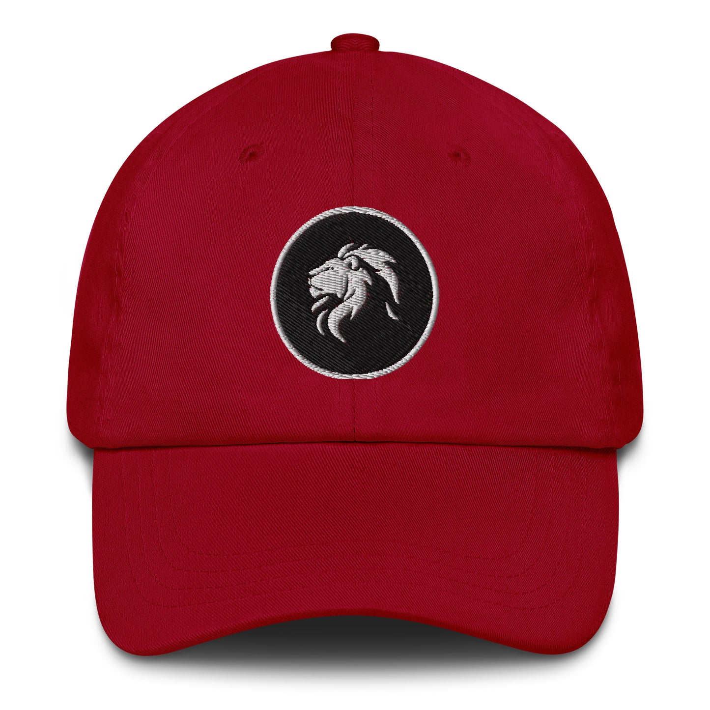 Stitched lion Dad hat - LUDE fashion, streetwear, unique designs, custom apparel, gift ideas, trendy, eco-friendly, statement pieces, graphic tees, sustainable fashion, minimalist, pop culture, creative prints, bold designs, limited edition, casual wear, artistic, lifestyle