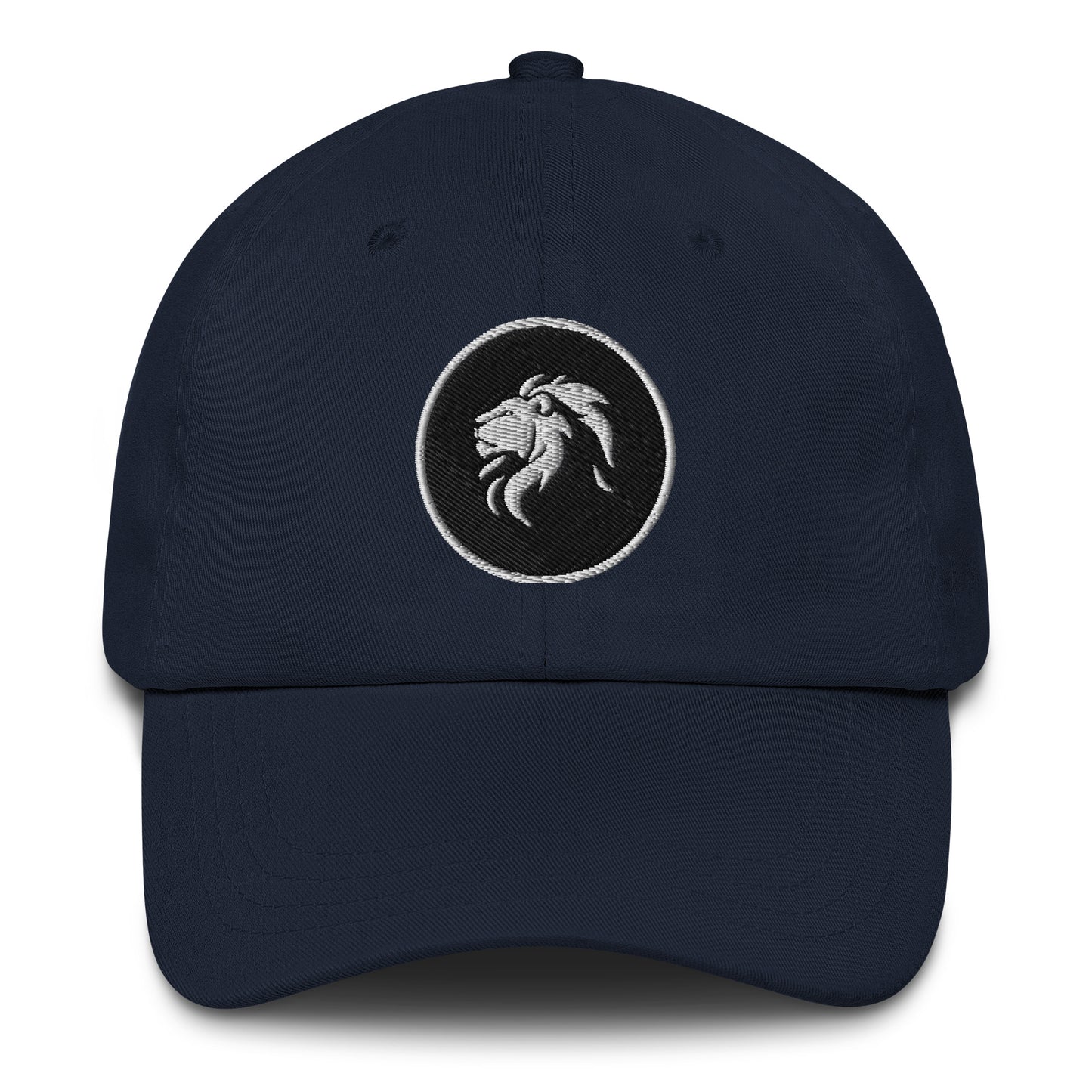 Stitched lion Dad hat - LUDE fashion, streetwear, unique designs, custom apparel, gift ideas, trendy, eco-friendly, statement pieces, graphic tees, sustainable fashion, minimalist, pop culture, creative prints, bold designs, limited edition, casual wear, artistic, lifestyle