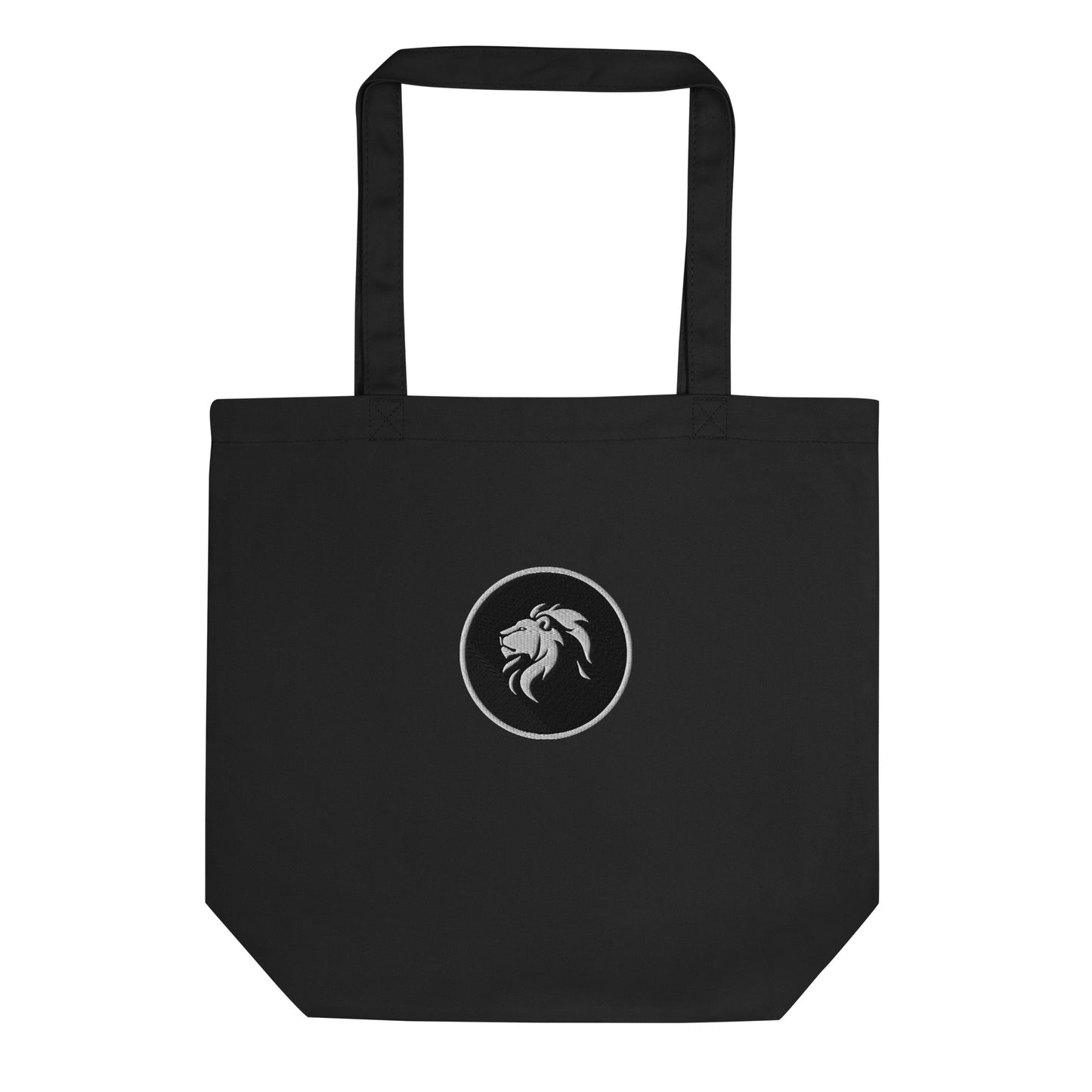 Stitched strong lion Eco Tote Bag - LUDE fashion, streetwear, unique designs, custom apparel, gift ideas, trendy, eco-friendly, statement pieces, graphic tees, sustainable fashion, minimalist, pop culture, creative prints, bold designs, limited edition, casual wear, artistic, lifestyle