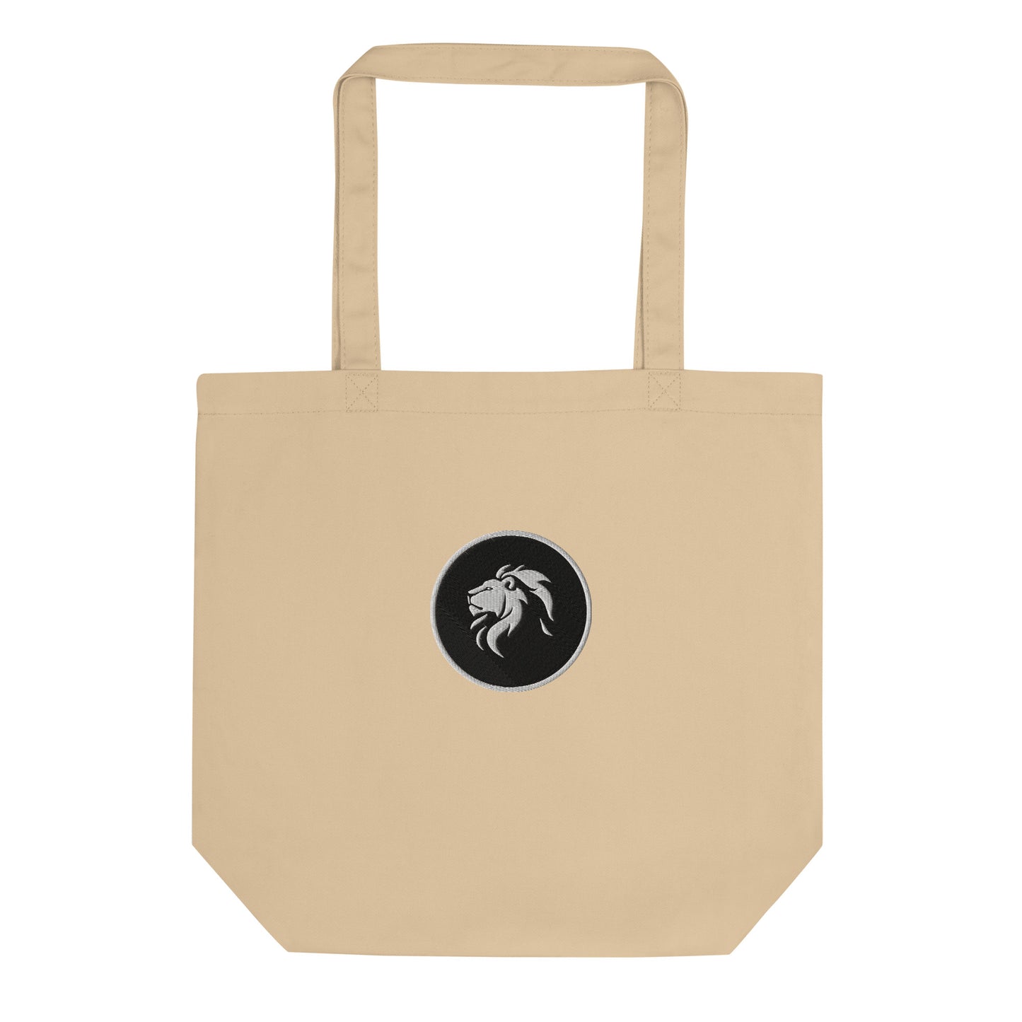 Stitched strong lion Eco Tote Bag - LUDE fashion, streetwear, unique designs, custom apparel, gift ideas, trendy, eco-friendly, statement pieces, graphic tees, sustainable fashion, minimalist, pop culture, creative prints, bold designs, limited edition, casual wear, artistic, lifestyle