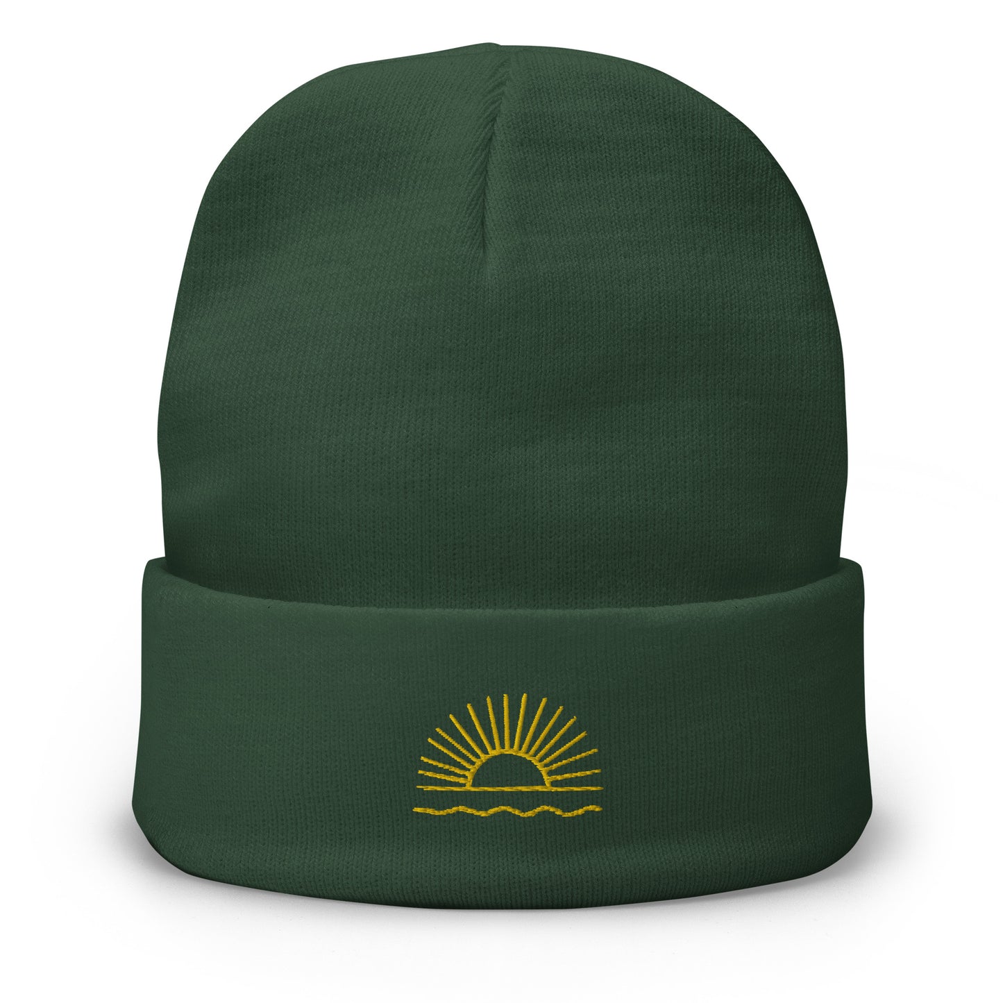 Sunrise Embroidered Beanie - LUDE fashion, streetwear, unique designs, custom apparel, gift ideas, trendy, eco-friendly, statement pieces, graphic tees, sustainable fashion, minimalist, pop culture, creative prints, bold designs, limited edition, casual wear, artistic, lifestyle