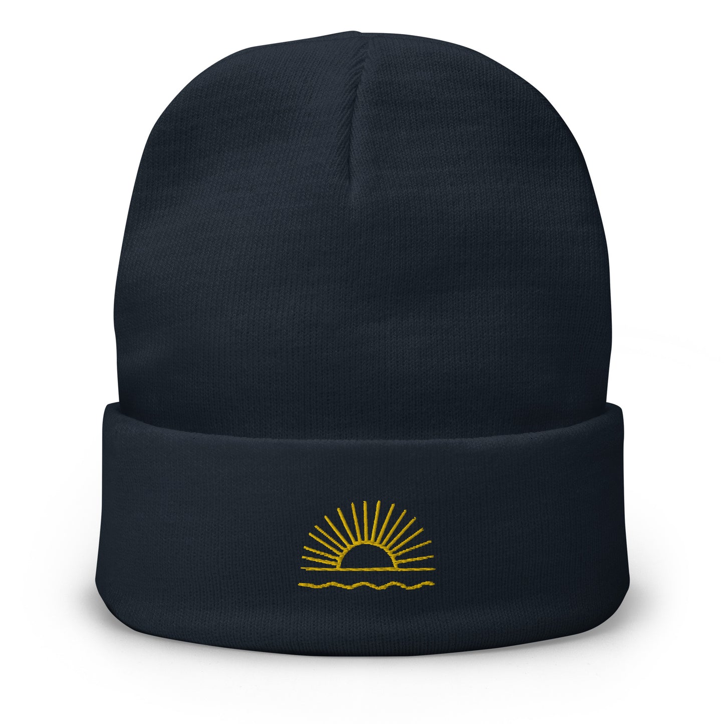 Sunrise Embroidered Beanie - LUDE fashion, streetwear, unique designs, custom apparel, gift ideas, trendy, eco-friendly, statement pieces, graphic tees, sustainable fashion, minimalist, pop culture, creative prints, bold designs, limited edition, casual wear, artistic, lifestyle