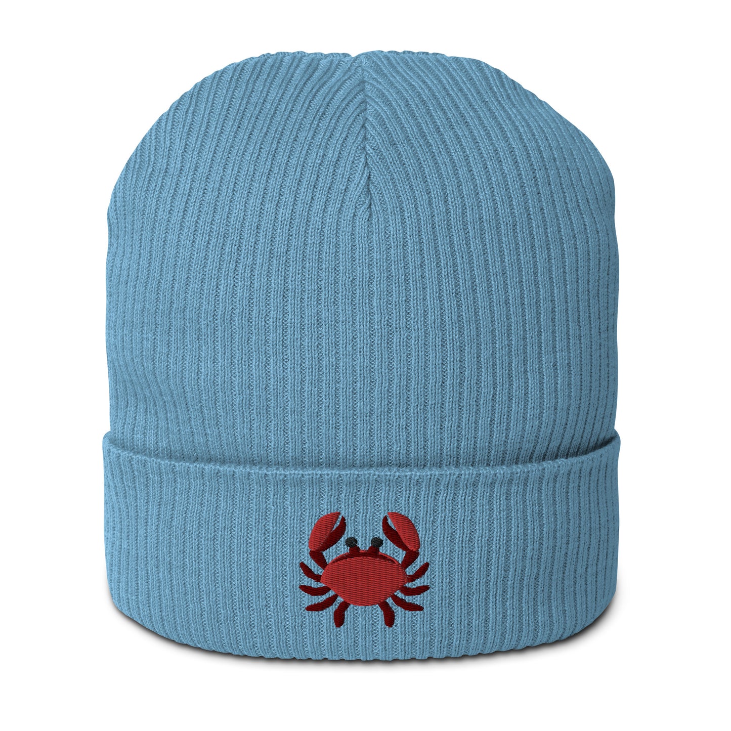 Crabby pinch of cute Organic ribbed beanie - LUDE fashion, streetwear, unique designs, custom apparel, gift ideas, trendy, eco-friendly, statement pieces, graphic tees, sustainable fashion, minimalist, pop culture, creative prints, bold designs, limited edition, casual wear, artistic, lifestyle