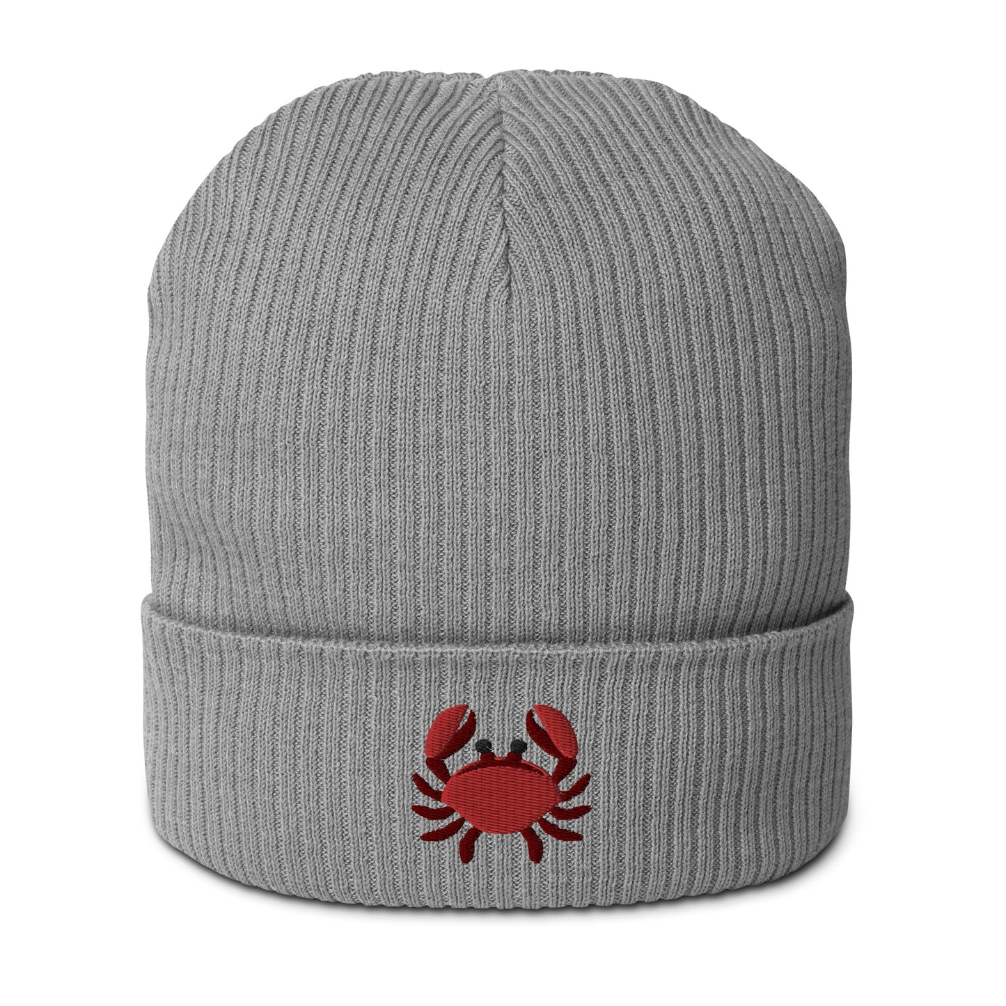 Crabby pinch of cute Organic ribbed beanie - LUDE fashion, streetwear, unique designs, custom apparel, gift ideas, trendy, eco-friendly, statement pieces, graphic tees, sustainable fashion, minimalist, pop culture, creative prints, bold designs, limited edition, casual wear, artistic, lifestyle