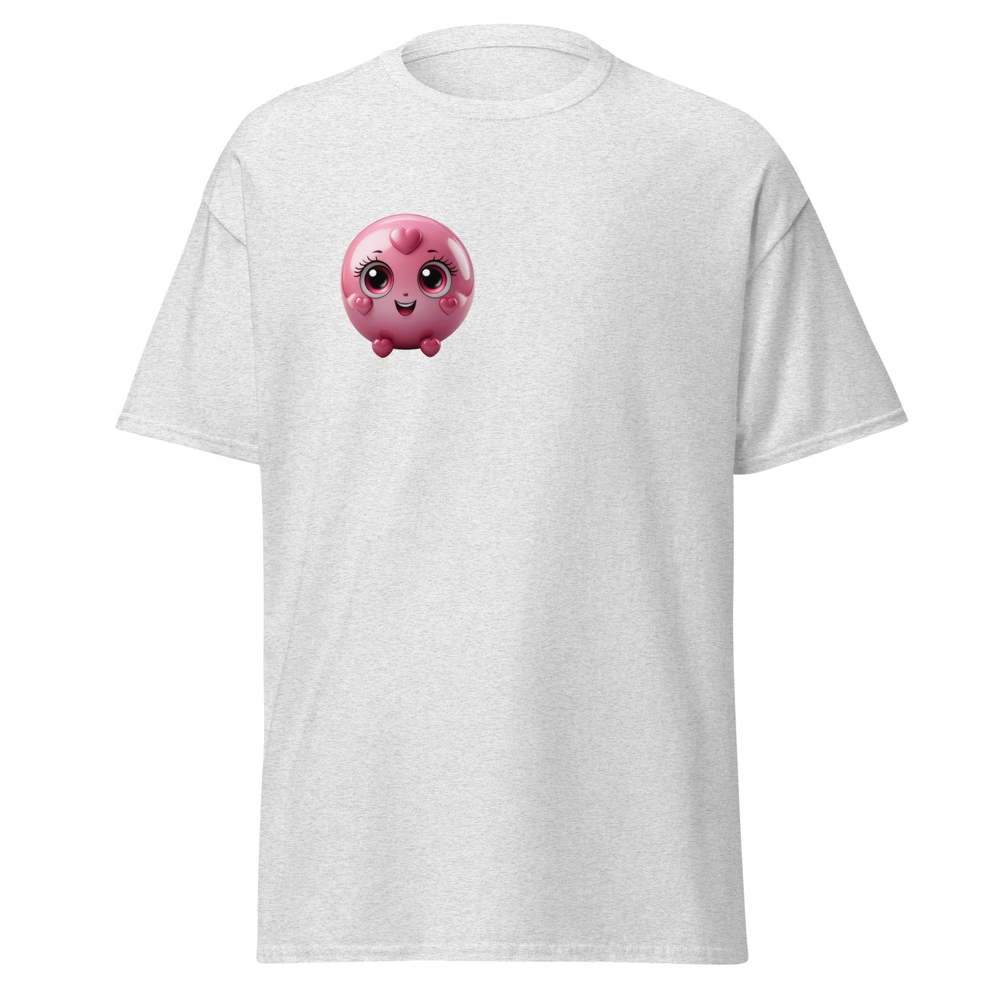 Love-Struck Emoji Unisex Tee, trendy streetwear design, 100% cotton, perfect for minimalistic fashion lovers, unique gift idea.