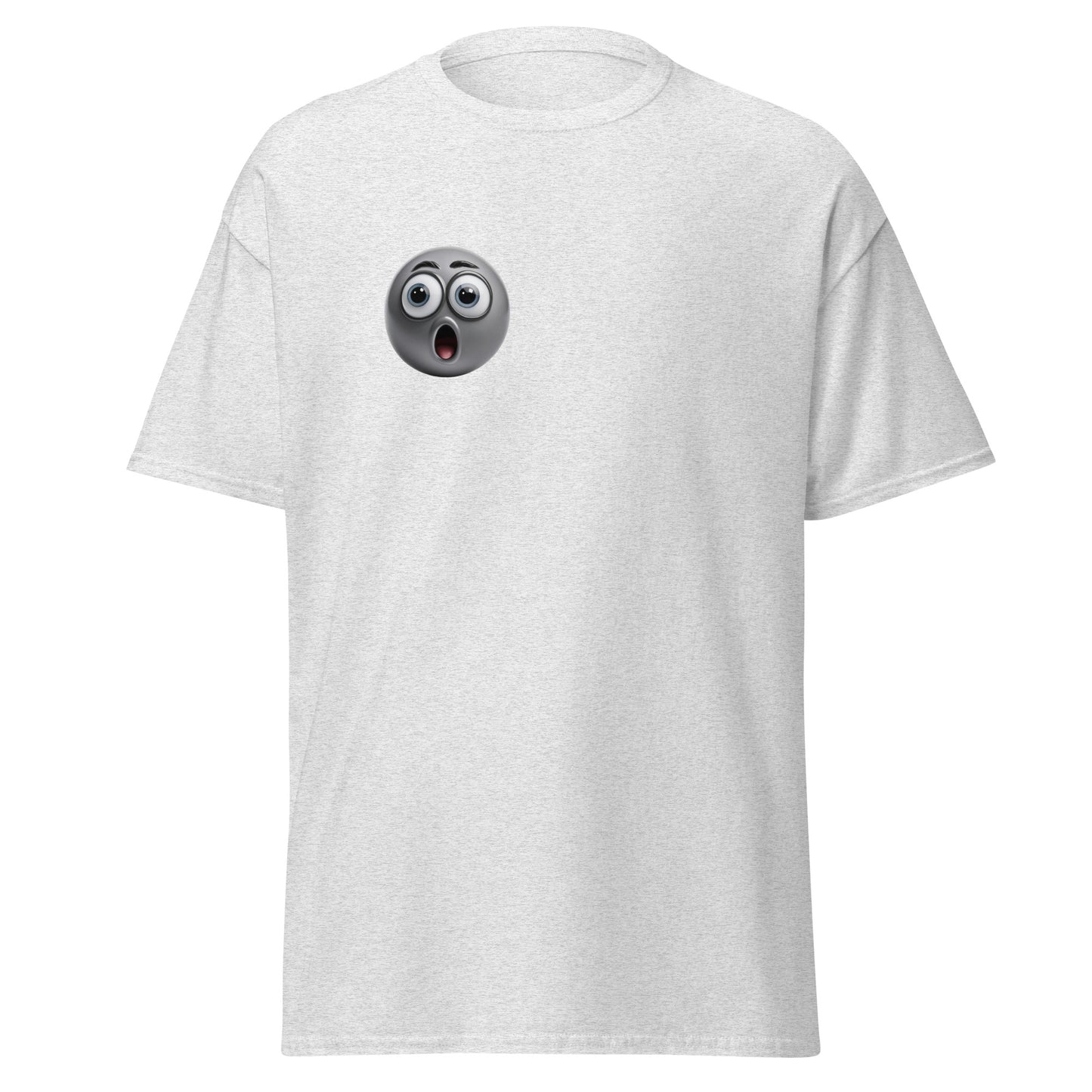 Shocked Expression Emoji Tee - Unisex Cotton Classic, Streetwear Fashion, Trendy Graphic Design, Minimalist, Custom Apparel