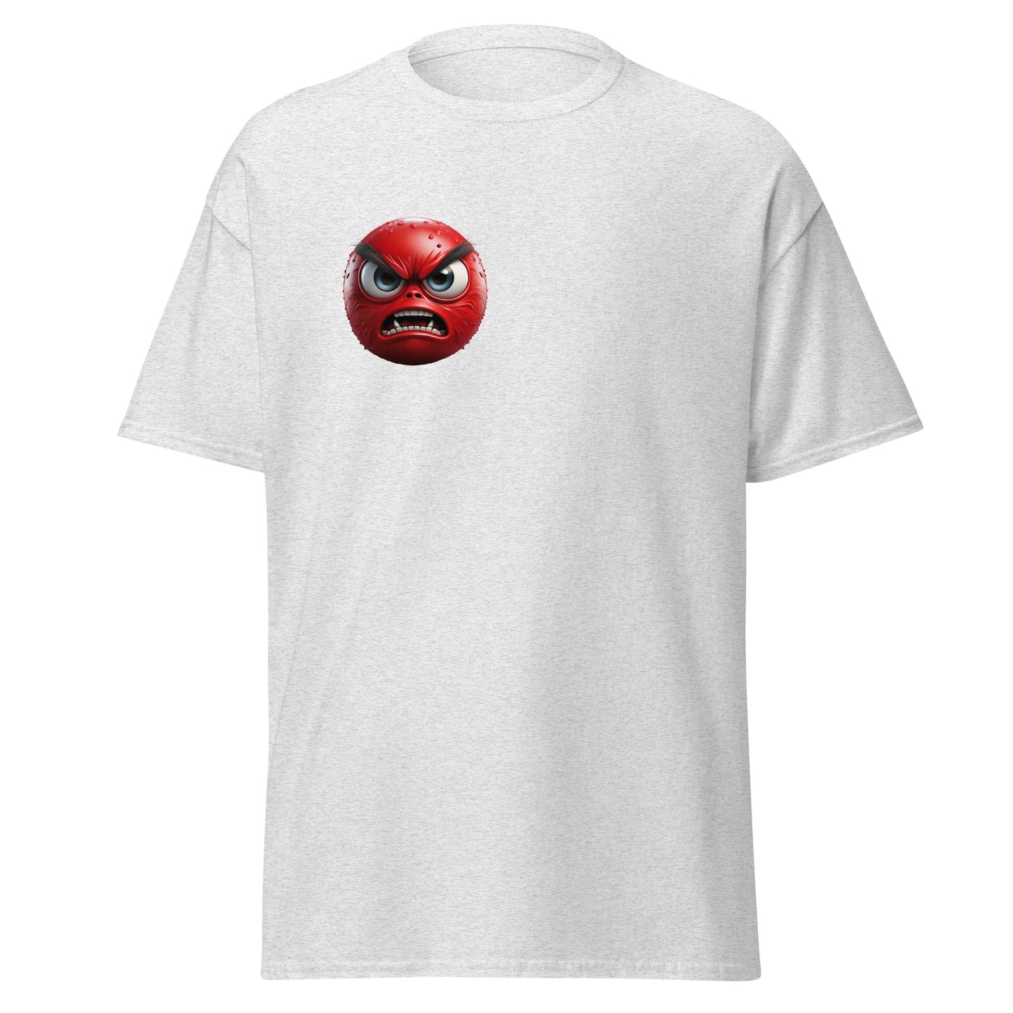 Unisex classic tee with Angry Blast Emoji design, 100% cotton, perfect for trendy streetwear and casual fashion enthusiasts.