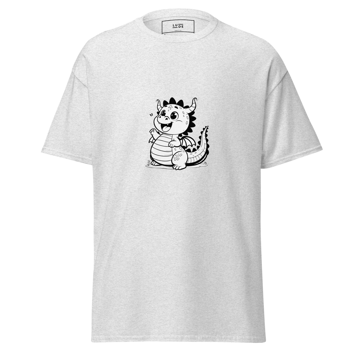 Playful dragon Unisex classic tee - LUDE fashion, streetwear, unique designs, custom apparel, gift ideas, trendy, eco-friendly, statement pieces, graphic tees, sustainable fashion, minimalist, pop culture, creative prints, bold designs, limited edition, casual wear, artistic, lifestyle