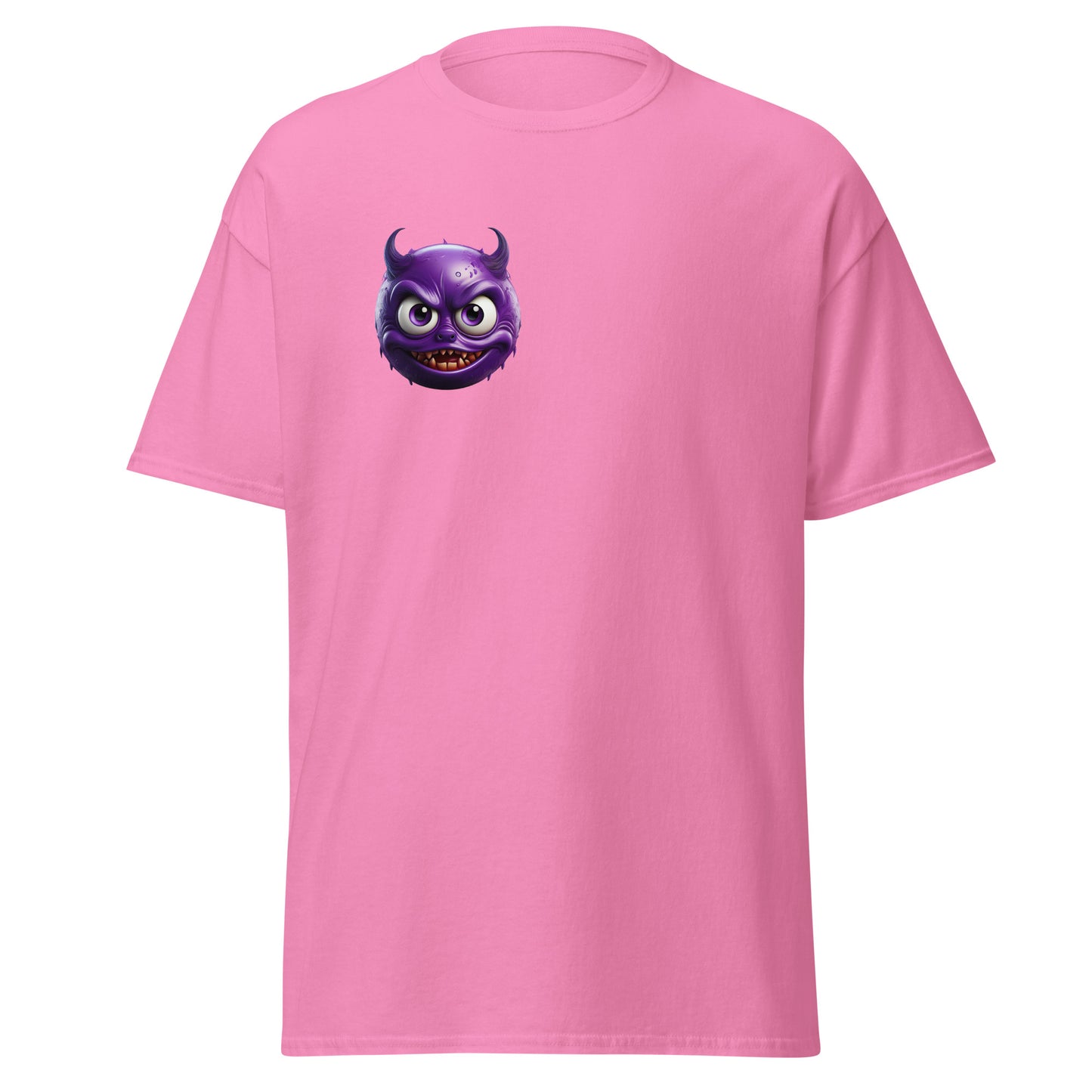 Mischievous Devil Emoji Unisex Classic Tee in Pink – Trendy Graphic T-shirt with Bold Design for Fashionable Streetwear Outfits