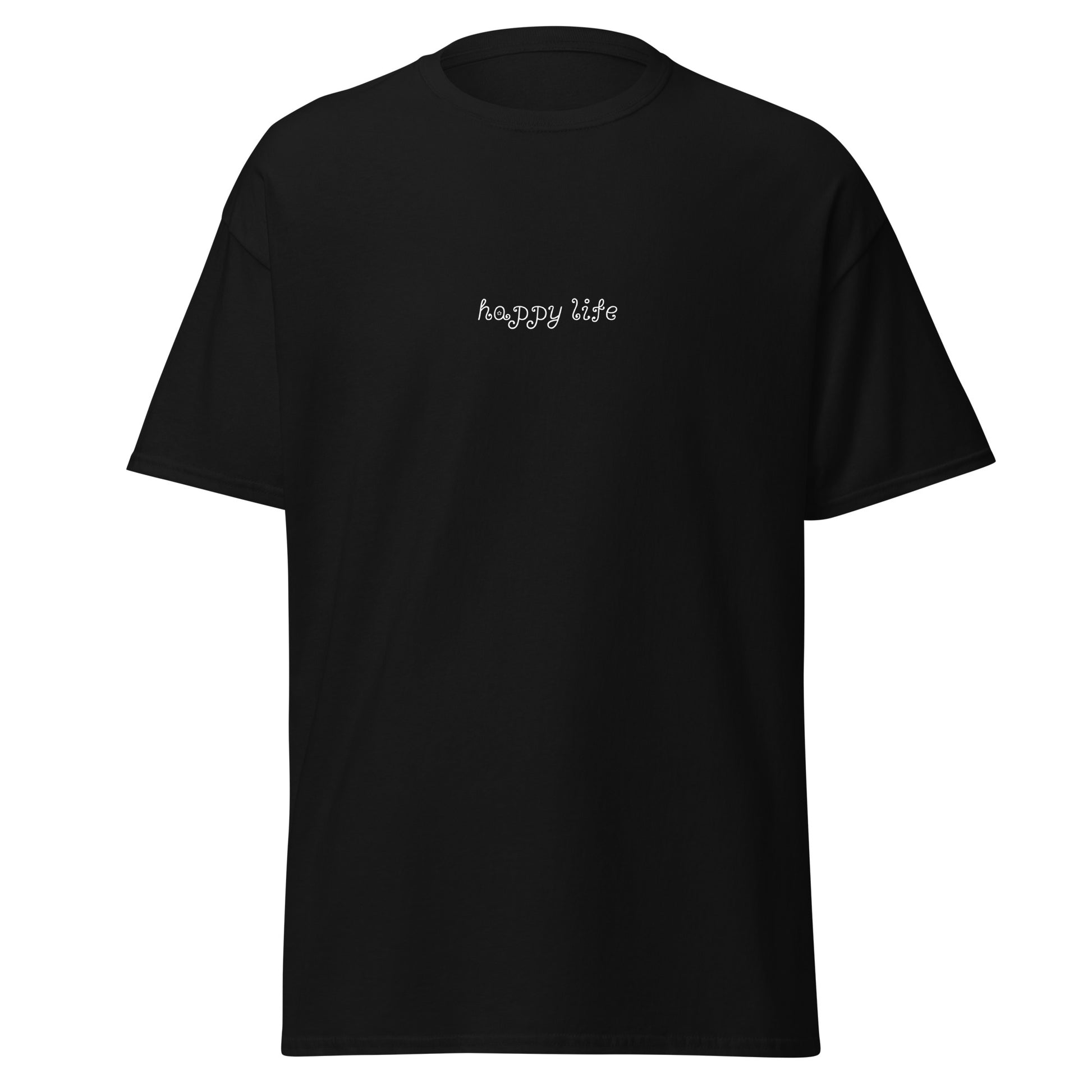 Happy life Unisex classic tee - LUDE fashion, streetwear, unique designs, custom apparel, gift ideas, trendy, eco-friendly, statement pieces, graphic tees, sustainable fashion, minimalist, pop culture, creative prints, bold designs, limited edition, casual wear, artistic, lifestyle