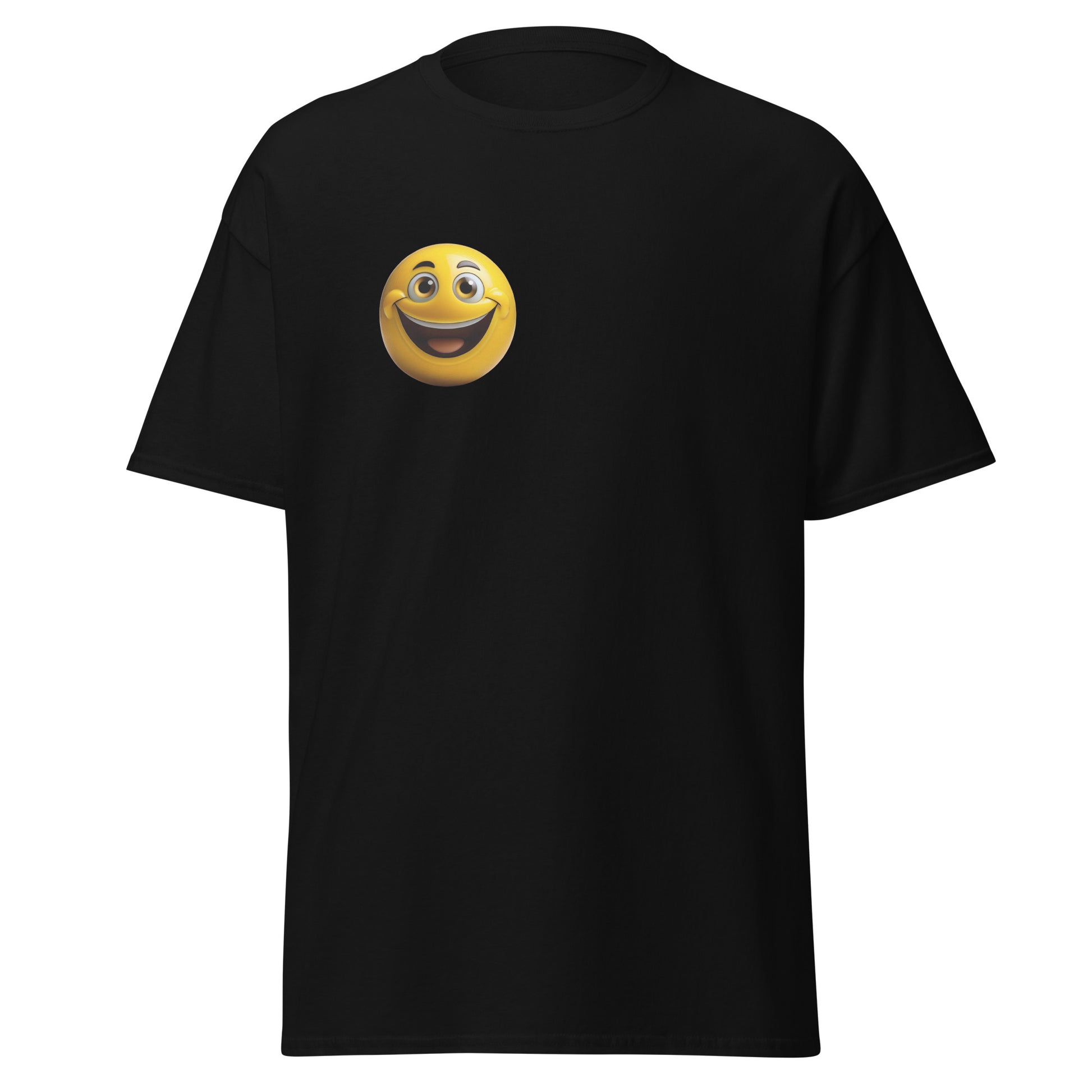 Cheerful Vibes Emoji Unisex classic tee - LUDE fashion, streetwear, unique designs, custom apparel, gift ideas, trendy, eco-friendly, statement pieces, graphic tees, sustainable fashion, minimalist, pop culture, creative prints, bold designs, limited edition, casual wear, artistic, lifestyle