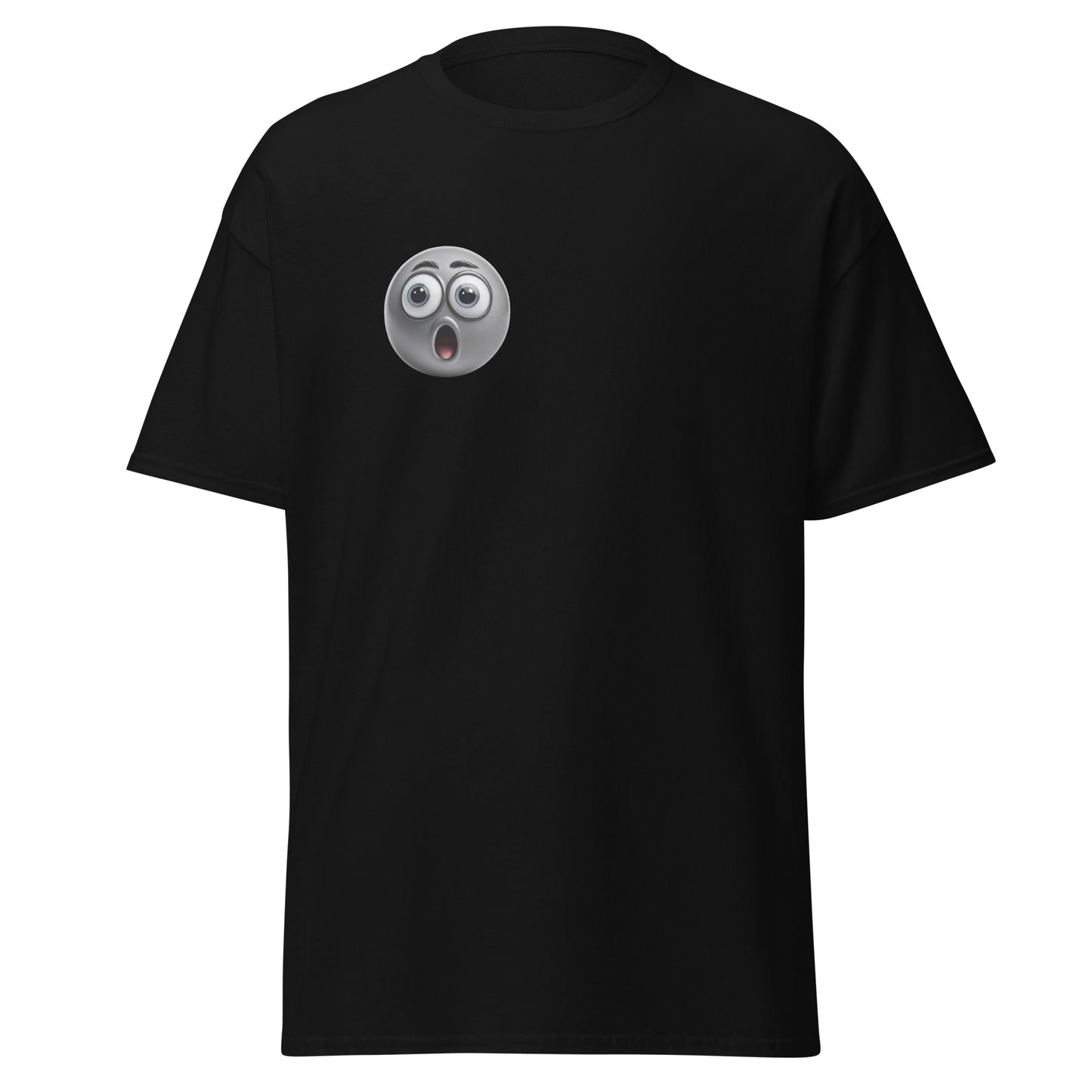 Shocked Expression Emoji Unisex classic tee - LUDE fashion, streetwear, unique designs, custom apparel, gift ideas, trendy, eco-friendly, statement pieces, graphic tees, sustainable fashion, minimalist, pop culture, creative prints, bold designs, limited edition, casual wear, artistic, lifestyle