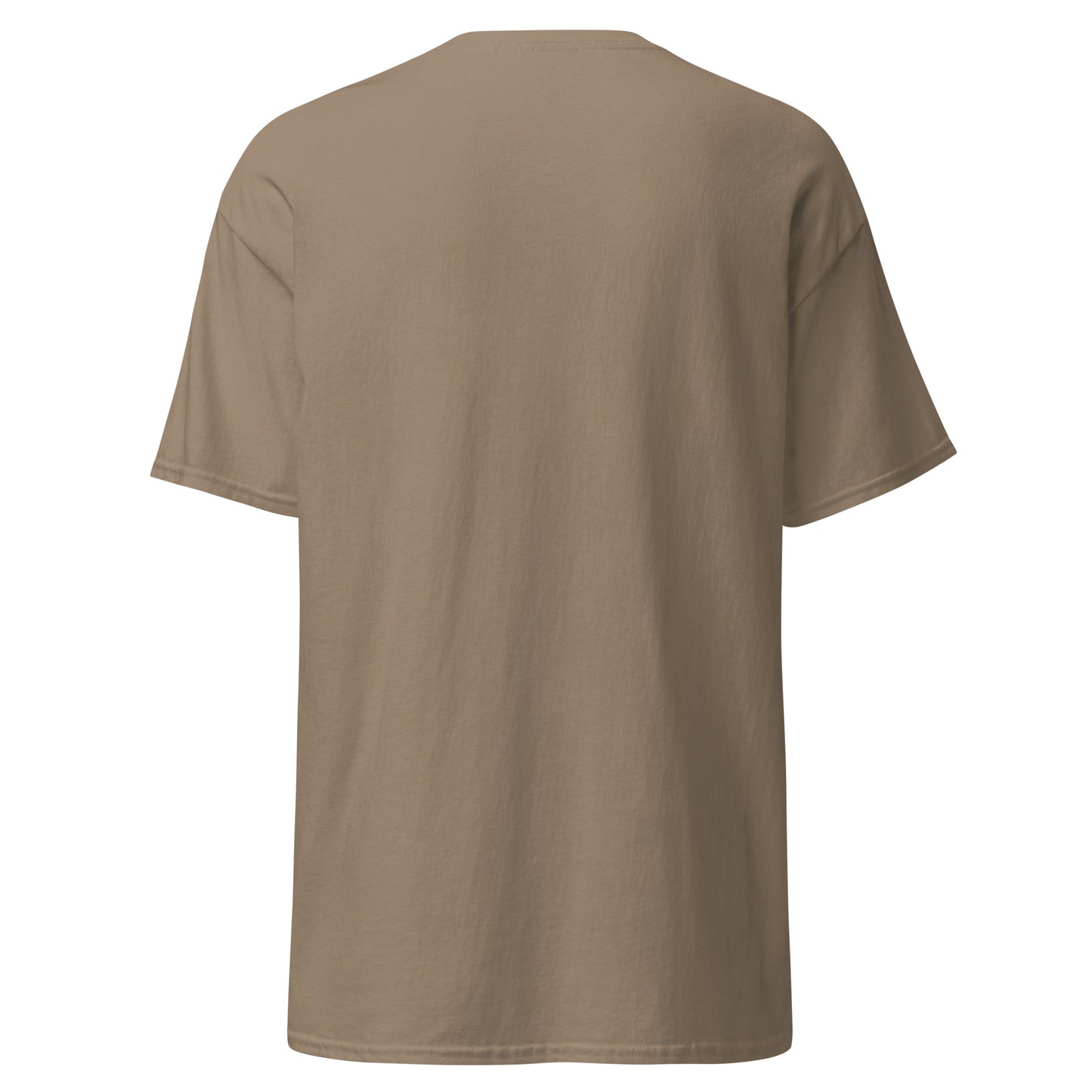 Unisex classic tee in khaki, perfect for streetwear, sustainable fashion, and unique custom apparel.