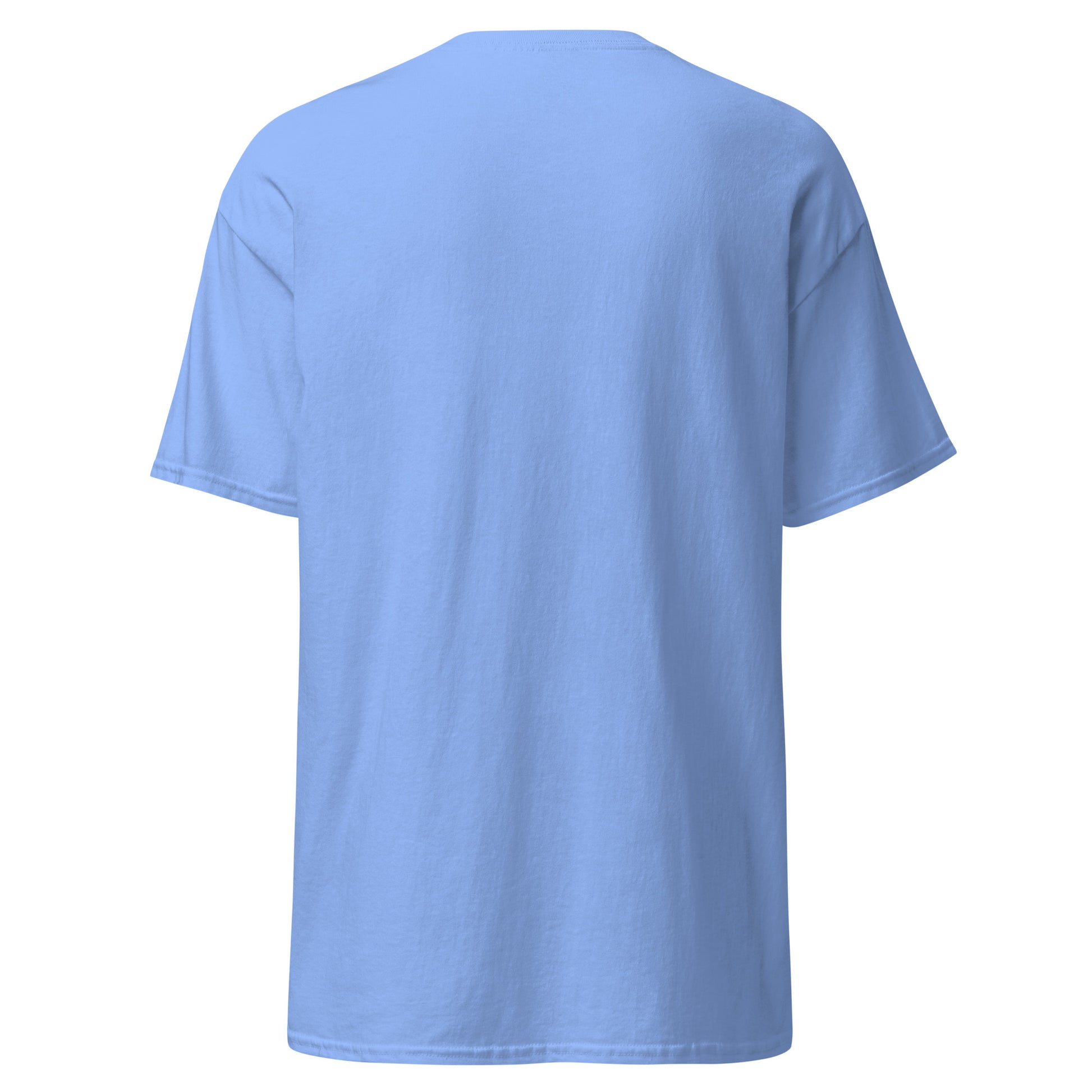 Blue unisex classic tee, 100% cotton, perfect for streetwear and minimalist fashion. Eco-friendly and sustainable choice.