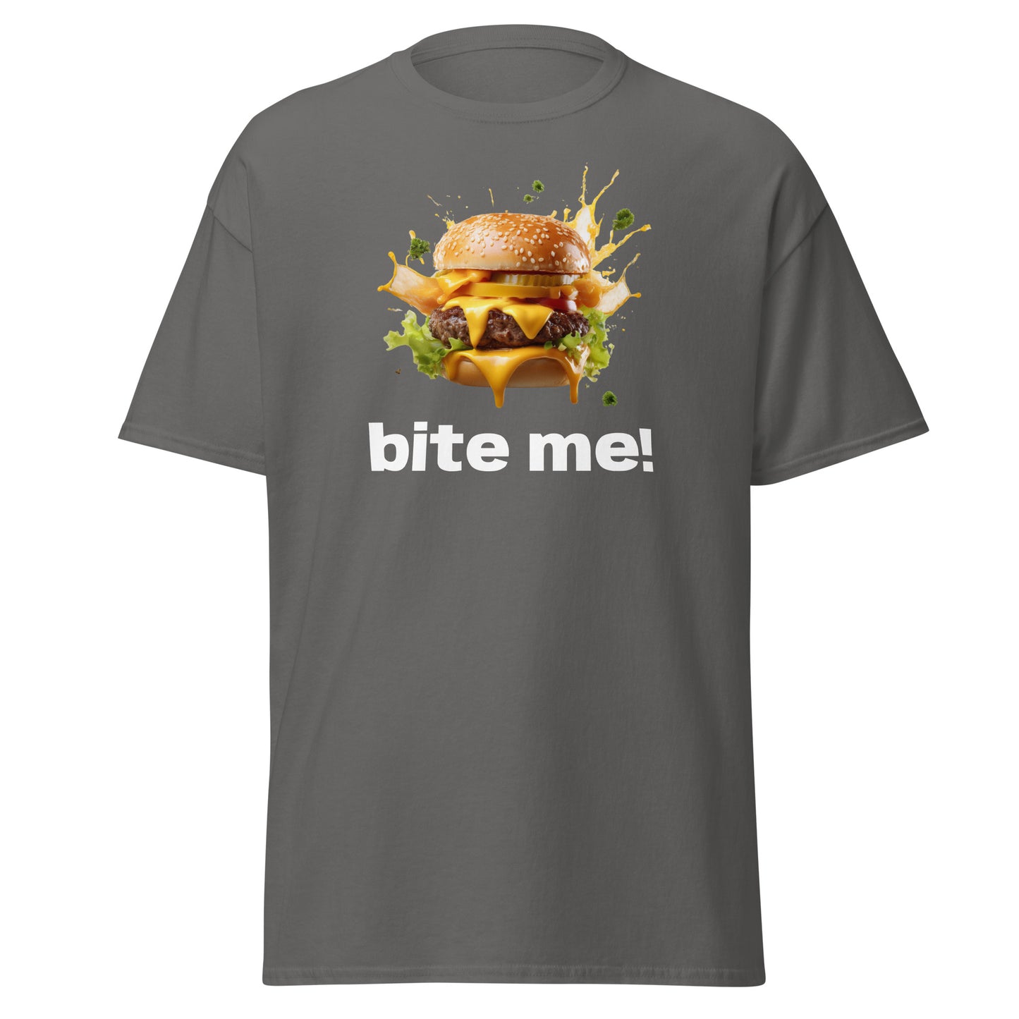 "Bite Me Burger Unisex Tee with Bold Graphic Design for Trendy Streetwear"