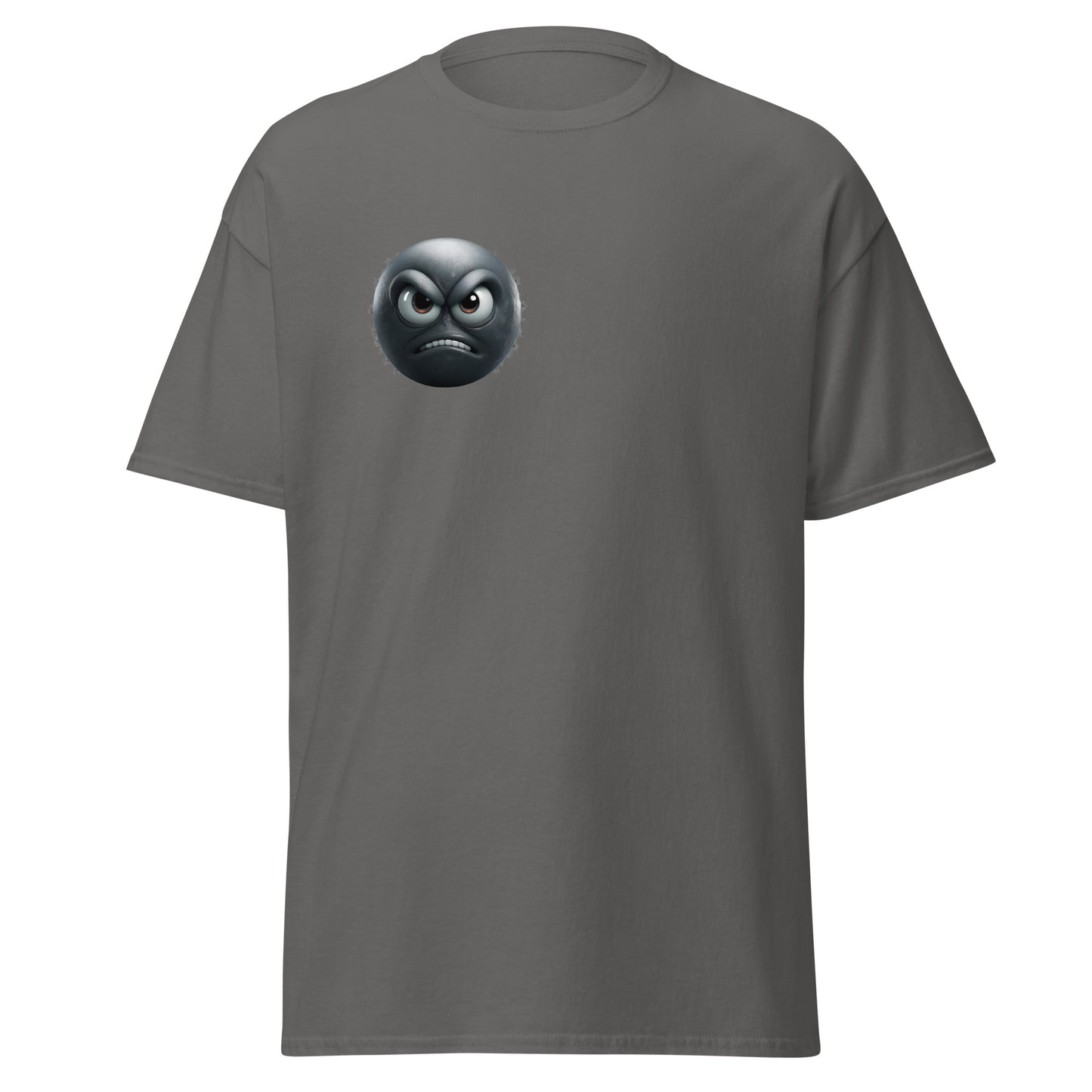 "Annoyed Mood Emoji Unisex Tee - Trendy Graphic T-Shirt in Grey, 100% Cotton, Streetwear Fashion Statement"