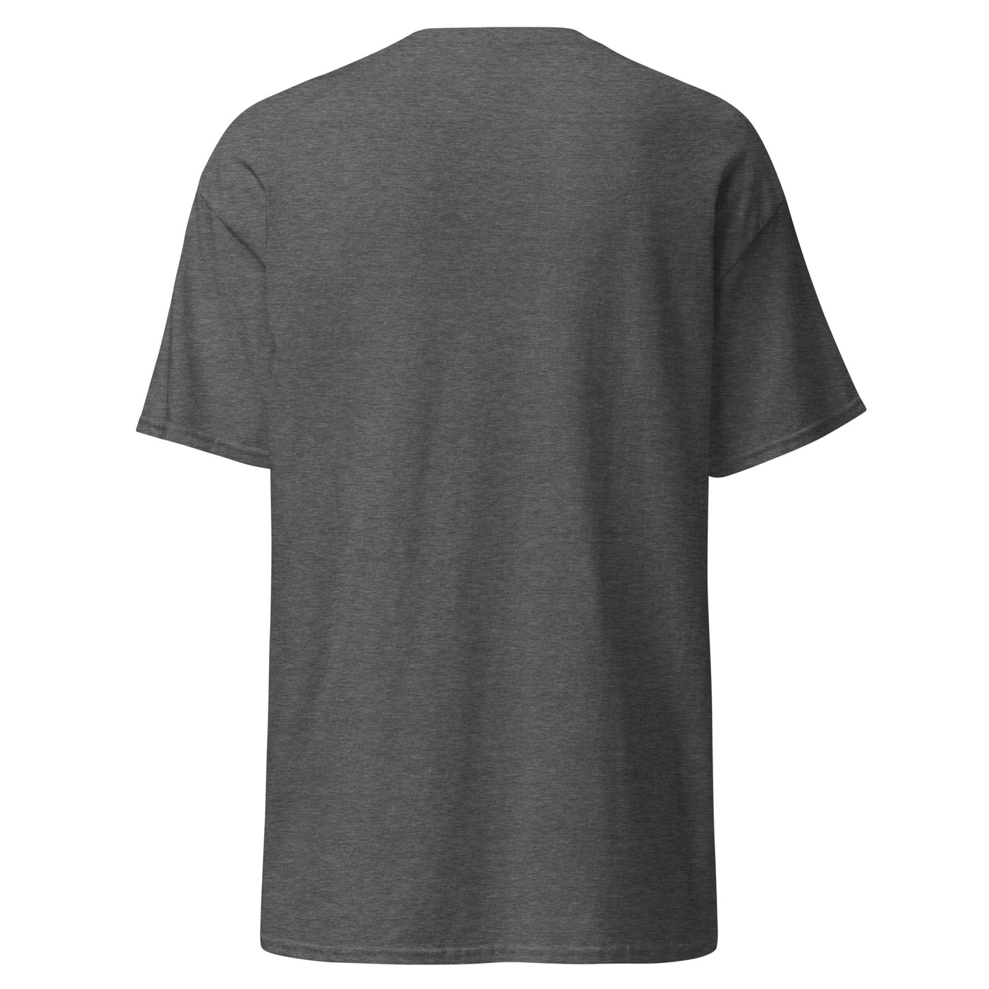 Unisex classic tee back view, 100% cotton, minimalist design, perfect for streetwear and casual fashion.