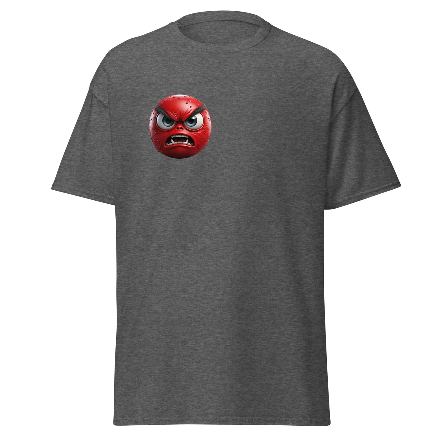 Angry Blast Emoji unisex tee, trendy streetwear fashion, 100% cotton, bold graphic design, perfect gift, minimalist style.