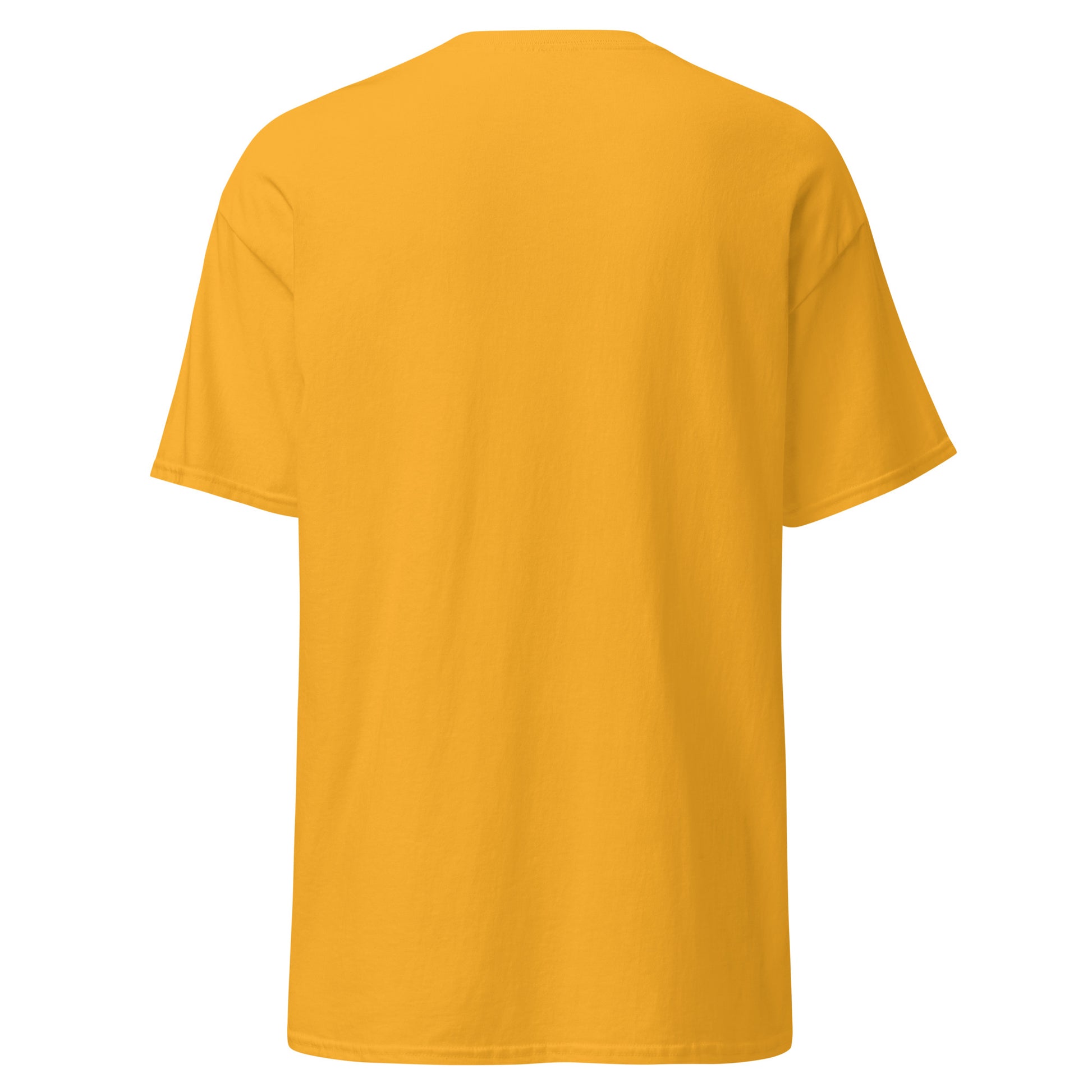 Yellow unisex cotton tee showcasing minimalist design, perfect for trendy streetwear and eco-friendly fashion.