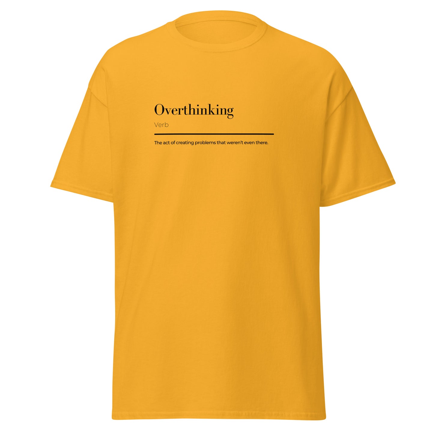 Overthinking wordplay Unisex classic tee - LUDE fashion, streetwear, unique designs, custom apparel, gift ideas, trendy, eco-friendly, statement pieces, graphic tees, sustainable fashion, minimalist, pop culture, creative prints, bold designs, limited edition, casual wear, artistic, lifestyle