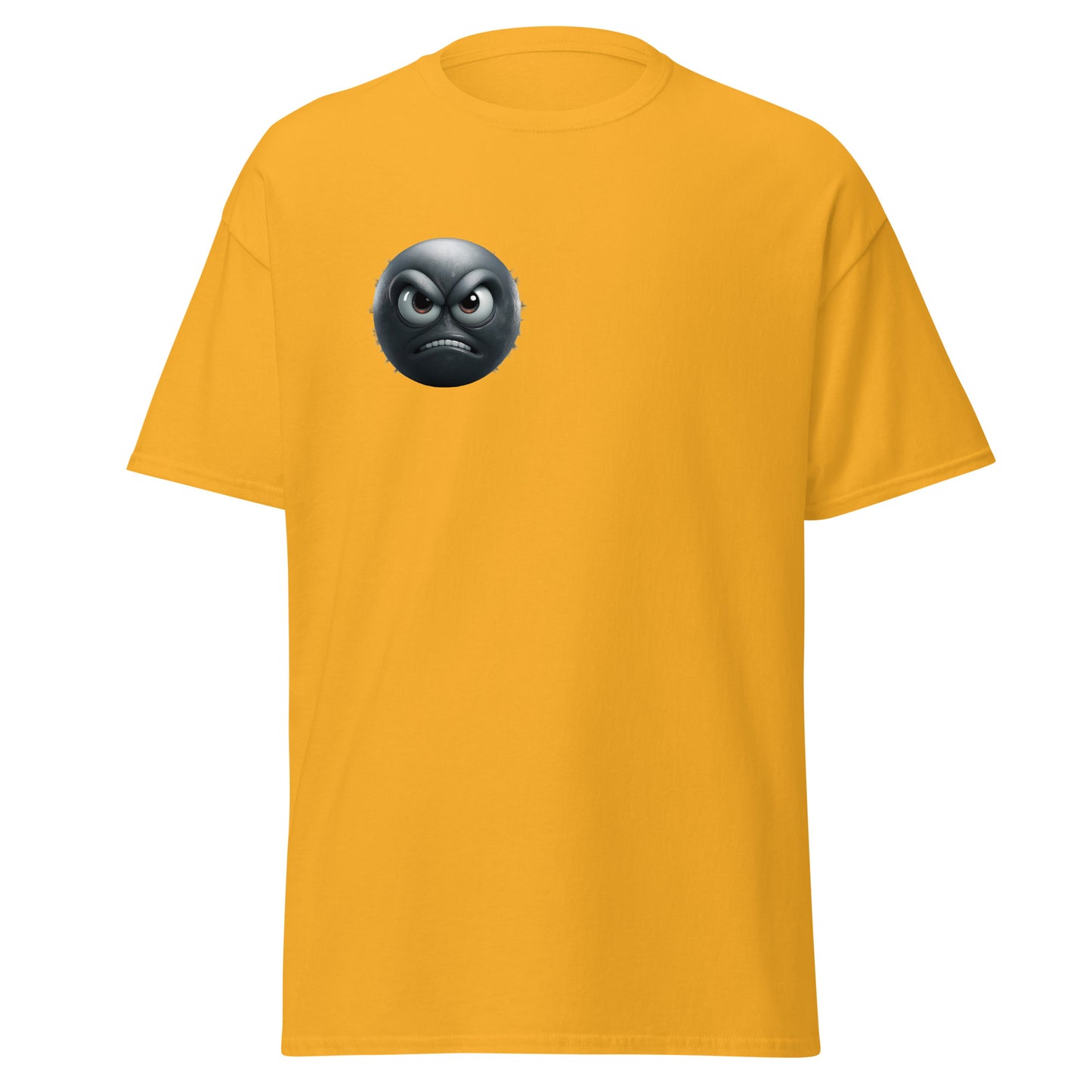 Annoyed Mood Emoji Unisex Tee in Yellow - Trendy Streetwear Fashion Cotton T-Shirt with Unique Graphic Design for Casual Outfits