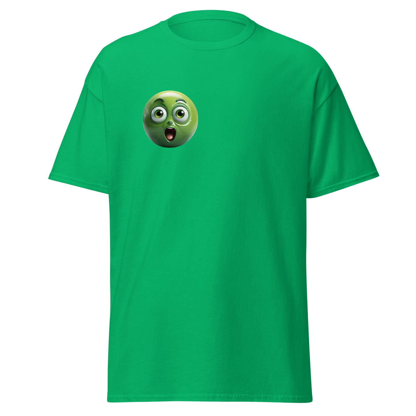 "Surprised Reaction Emoji Unisex Classic Tee in Green - Bold Graphic T-Shirt for Trendy Casual Streetwear"