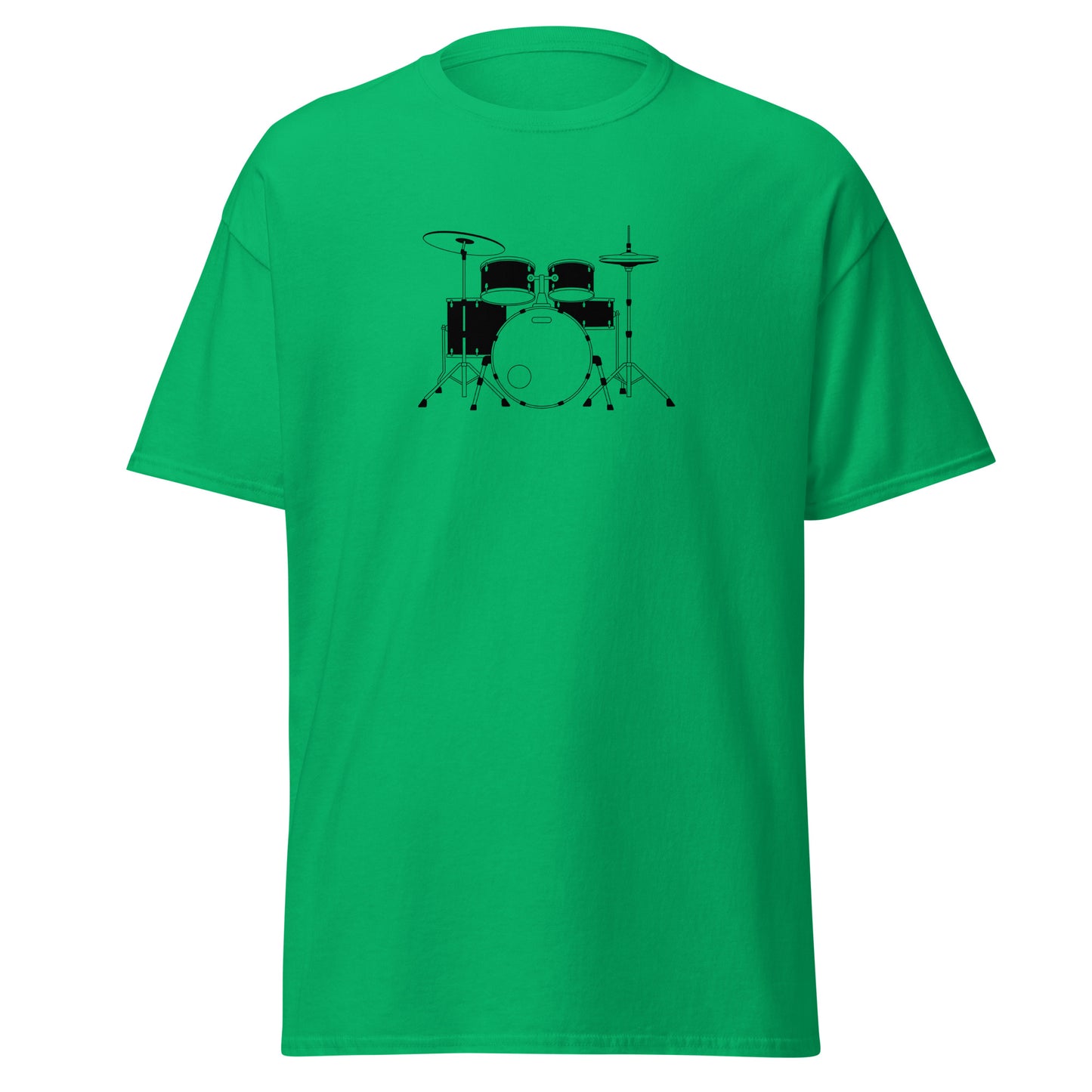 Green Beat Master Unisex Classic Tee with Drum Set Graphic - Trendy Eco-Friendly Streetwear