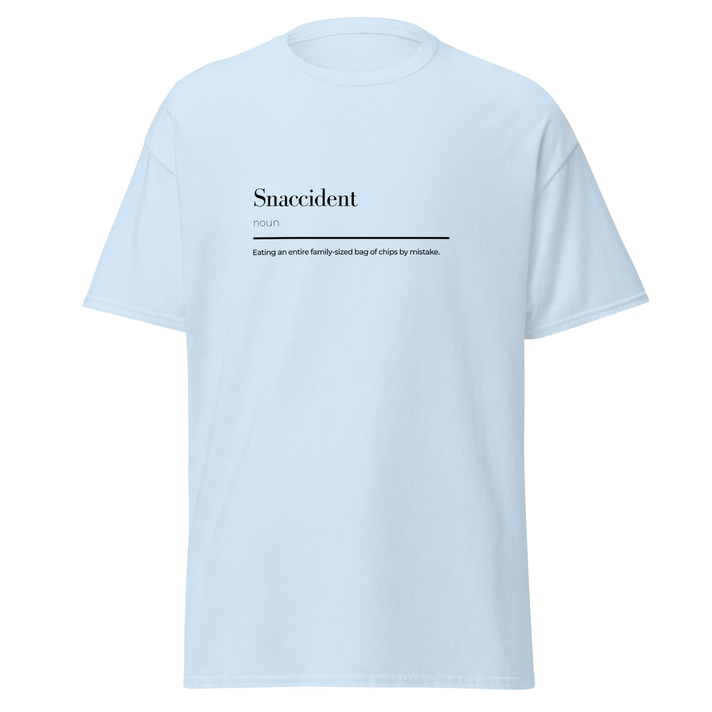 Snaccident Wortspiel Unisex klassisches T-Shirt