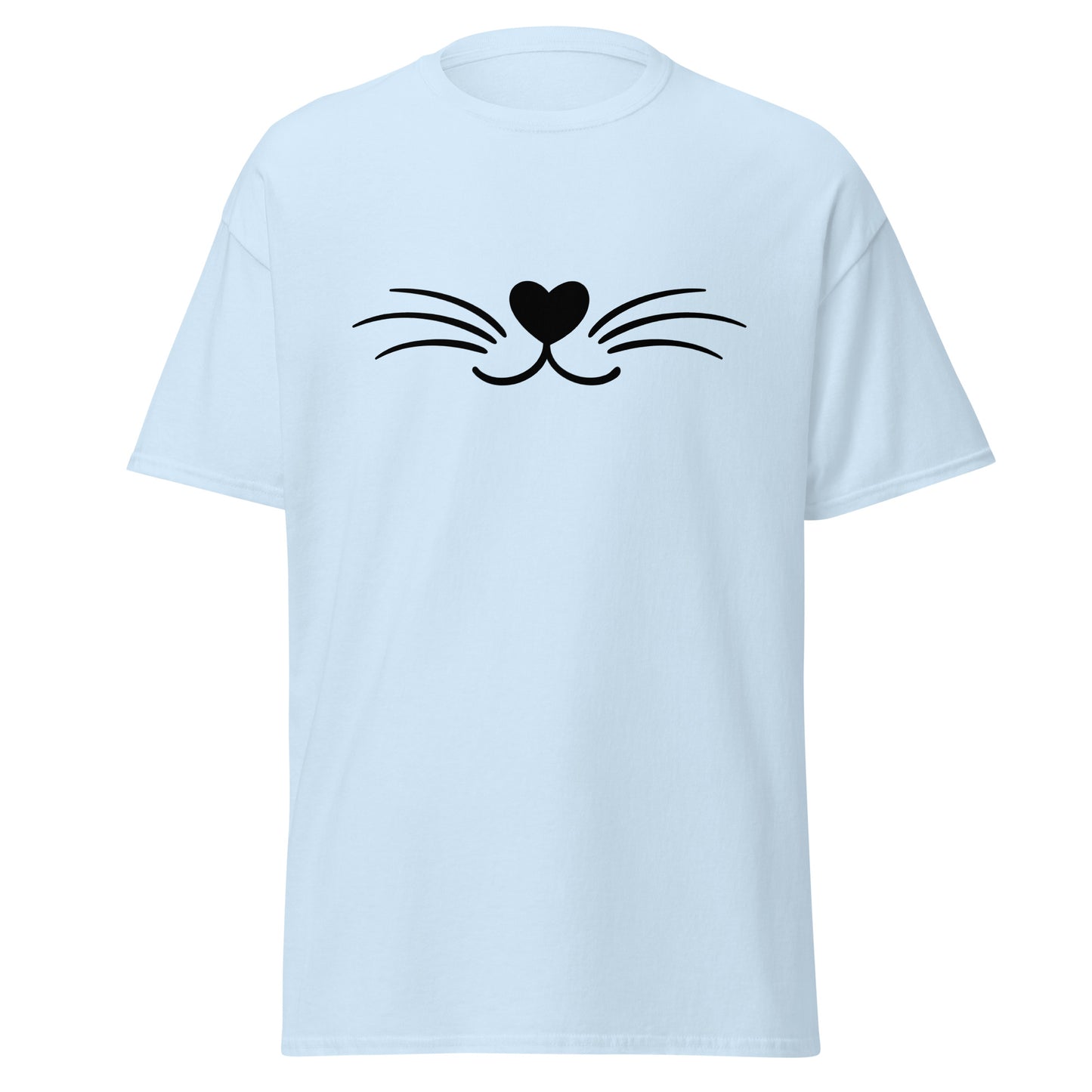 Unisex classic tee with whisker design, trendy streetwear fashion, made of eco-friendly cotton, perfect for casual wear.