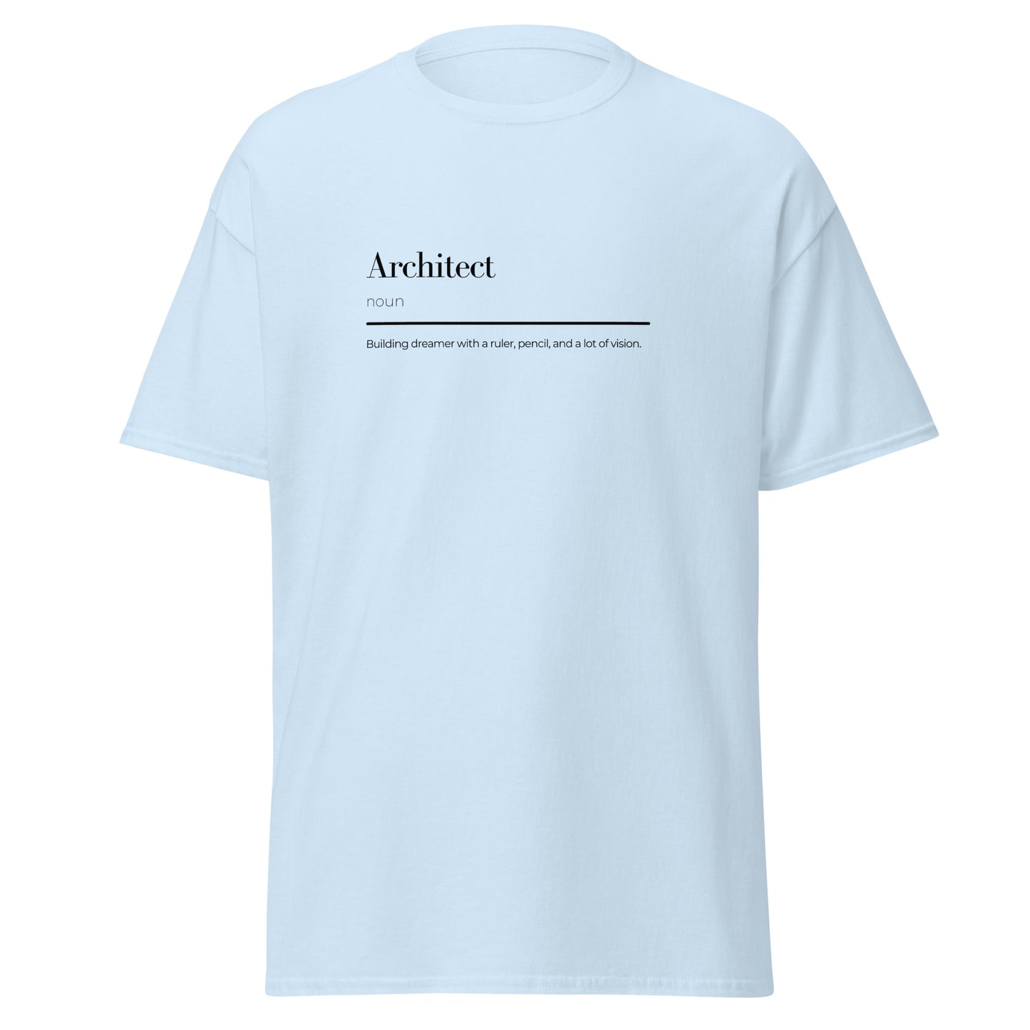 Unisex Architect wordplay tee, 100% cotton, trendy minimalist design, perfect for streetwear, sustainable fashion statement piece.