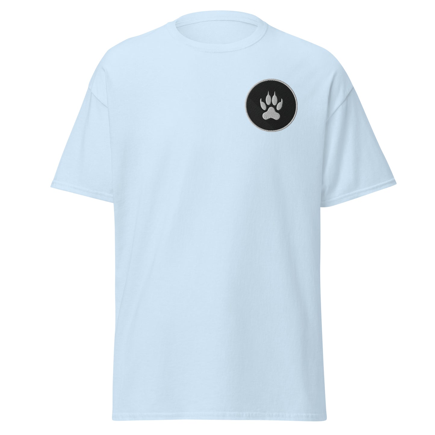 Unisex classic tee with paw print design, perfect for streetwear and casual fashion. Sustainable and trendy cotton t-shirt.