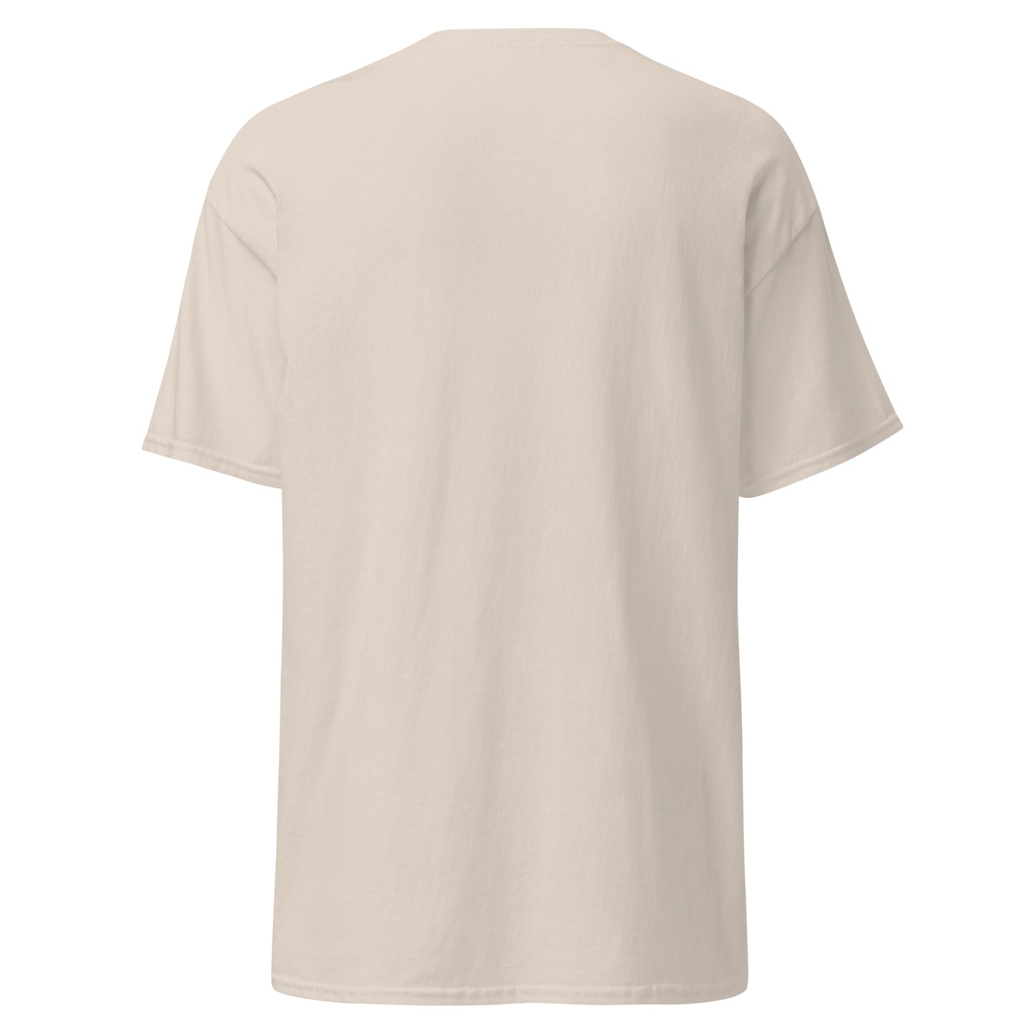 Classic unisex t-shirt in beige, 100% cotton, perfect for streetwear and casual styles, sustainable and trendy design.