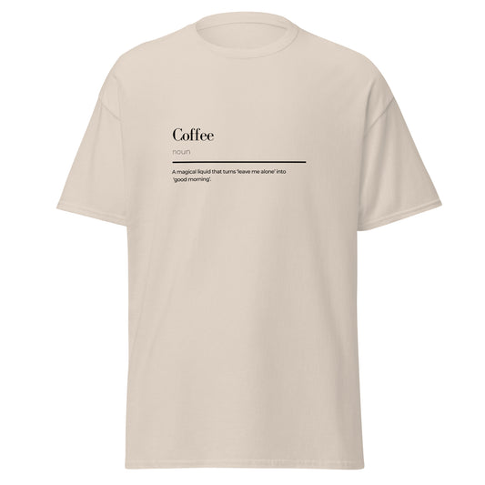 Coffee wordplay Unisex classic tee - LUDE fashion, streetwear, unique designs, custom apparel, gift ideas, trendy, eco-friendly, statement pieces, graphic tees, sustainable fashion, minimalist, pop culture, creative prints, bold designs, limited edition, casual wear, artistic, lifestyle