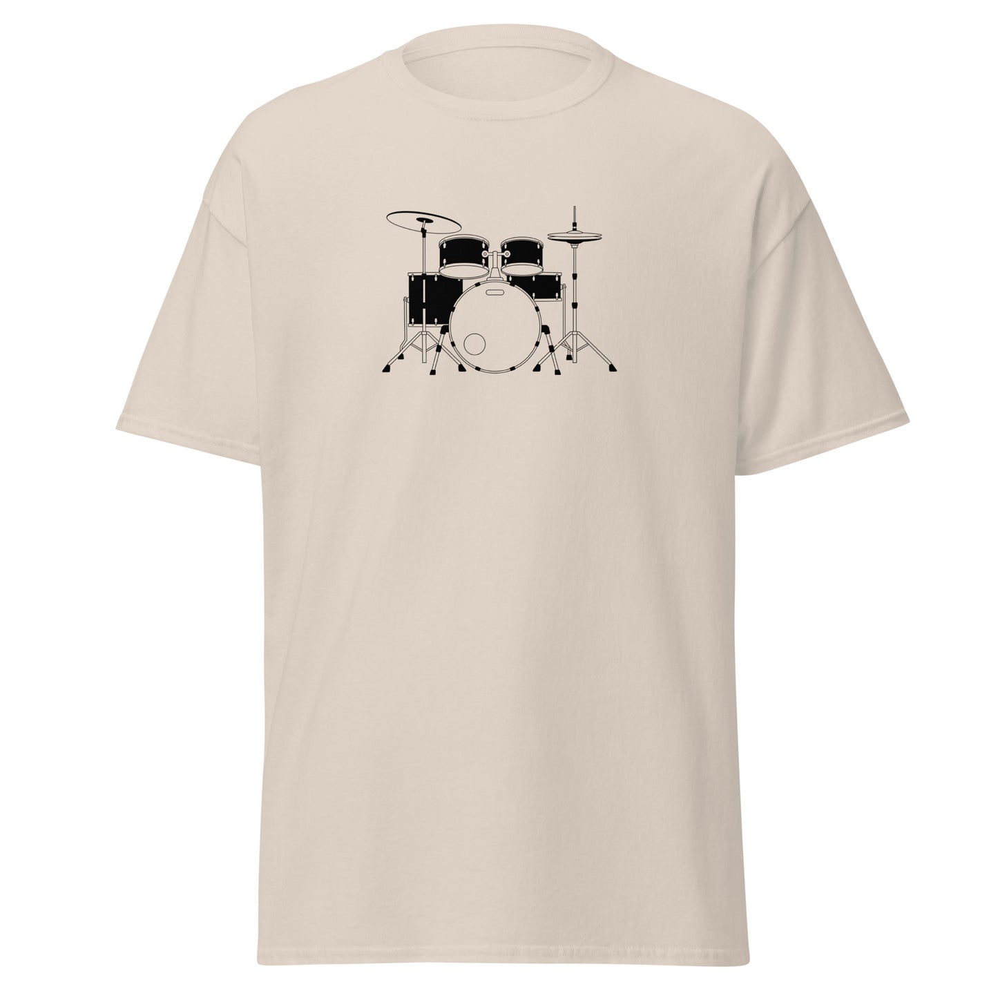 Unisex cotton tee with drum kit graphic, perfect for streetwear lovers seeking unique, trendy, and eco-friendly fashion.