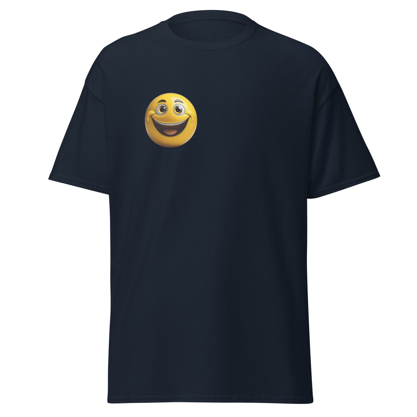 Cheerful Vibes Emoji Unisex classic tee - LUDE fashion, streetwear, unique designs, custom apparel, gift ideas, trendy, eco-friendly, statement pieces, graphic tees, sustainable fashion, minimalist, pop culture, creative prints, bold designs, limited edition, casual wear, artistic, lifestyle