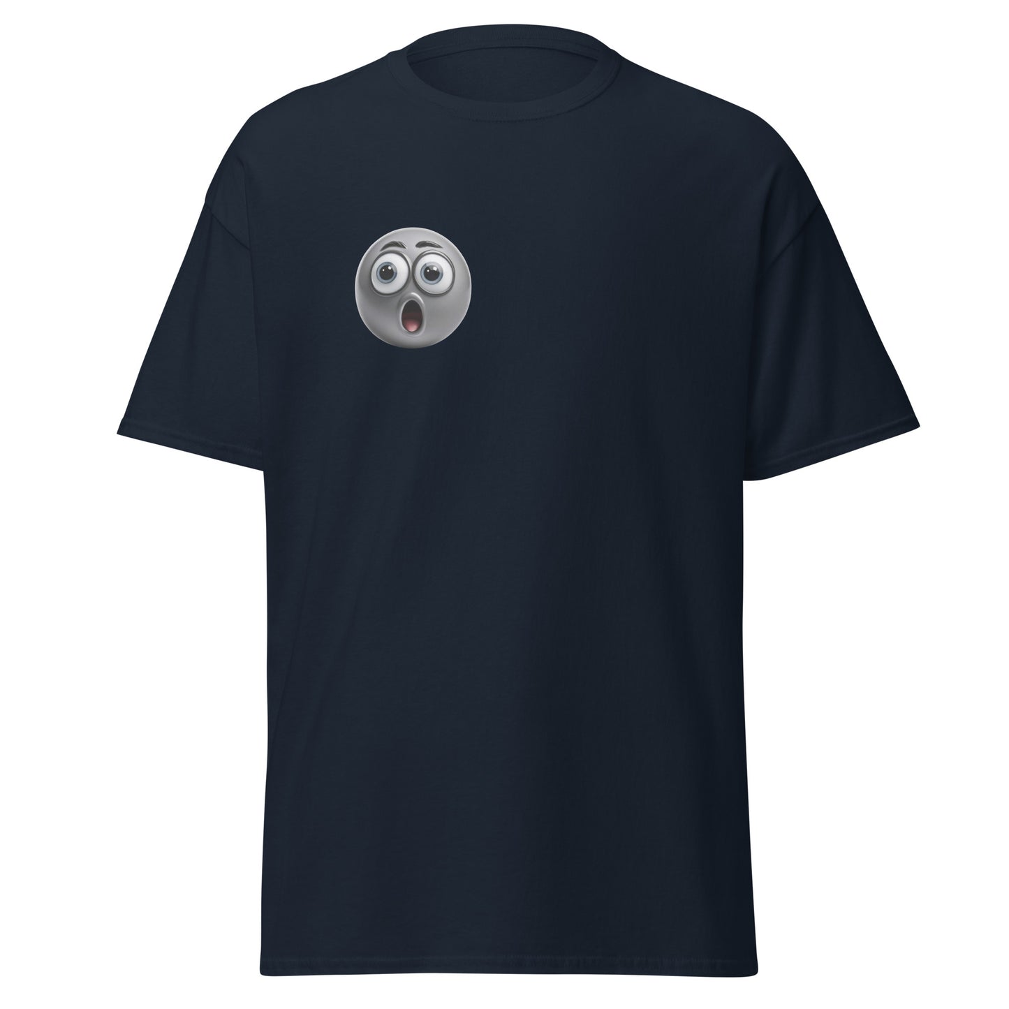 Shocked Expression Emoji Unisex classic tee - LUDE fashion, streetwear, unique designs, custom apparel, gift ideas, trendy, eco-friendly, statement pieces, graphic tees, sustainable fashion, minimalist, pop culture, creative prints, bold designs, limited edition, casual wear, artistic, lifestyle