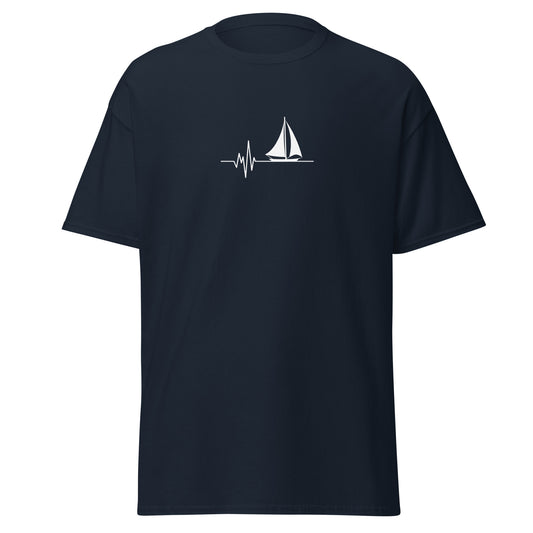 Sailing with heart Unisex classic tee - LUDE fashion, streetwear, unique designs, custom apparel, gift ideas, trendy, eco-friendly, statement pieces, graphic tees, sustainable fashion, minimalist, pop culture, creative prints, bold designs, limited edition, casual wear, artistic, lifestyle