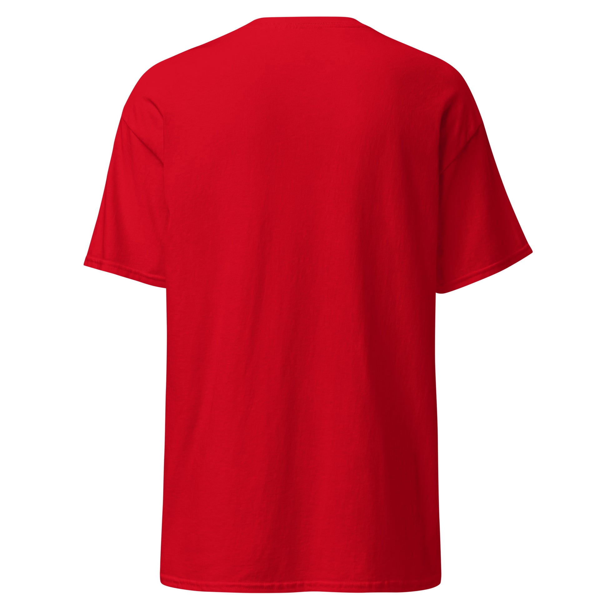 Red unisex classic tee, 100% cotton, perfect for trendy streetwear and casual fashion.