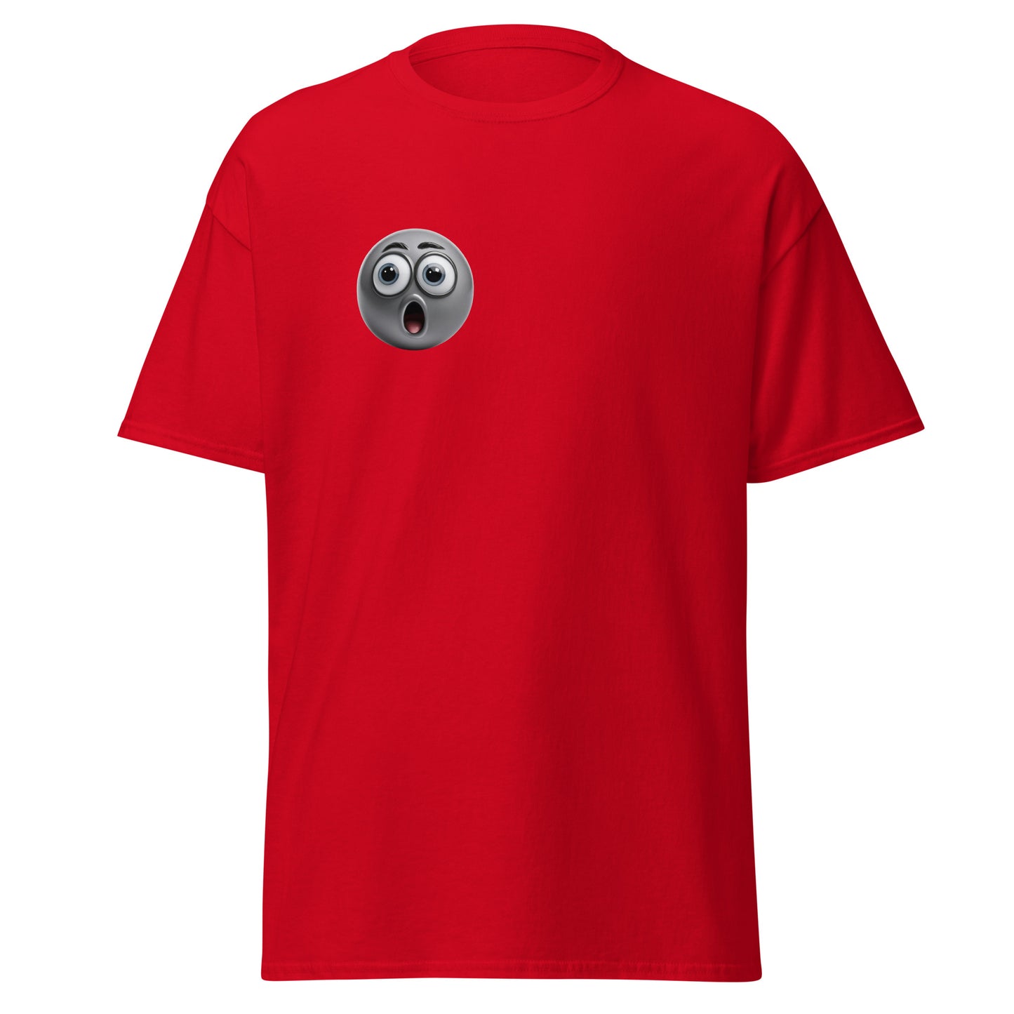 Shocked Expression Emoji Unisex classic tee - LUDE fashion, streetwear, unique designs, custom apparel, gift ideas, trendy, eco-friendly, statement pieces, graphic tees, sustainable fashion, minimalist, pop culture, creative prints, bold designs, limited edition, casual wear, artistic, lifestyle