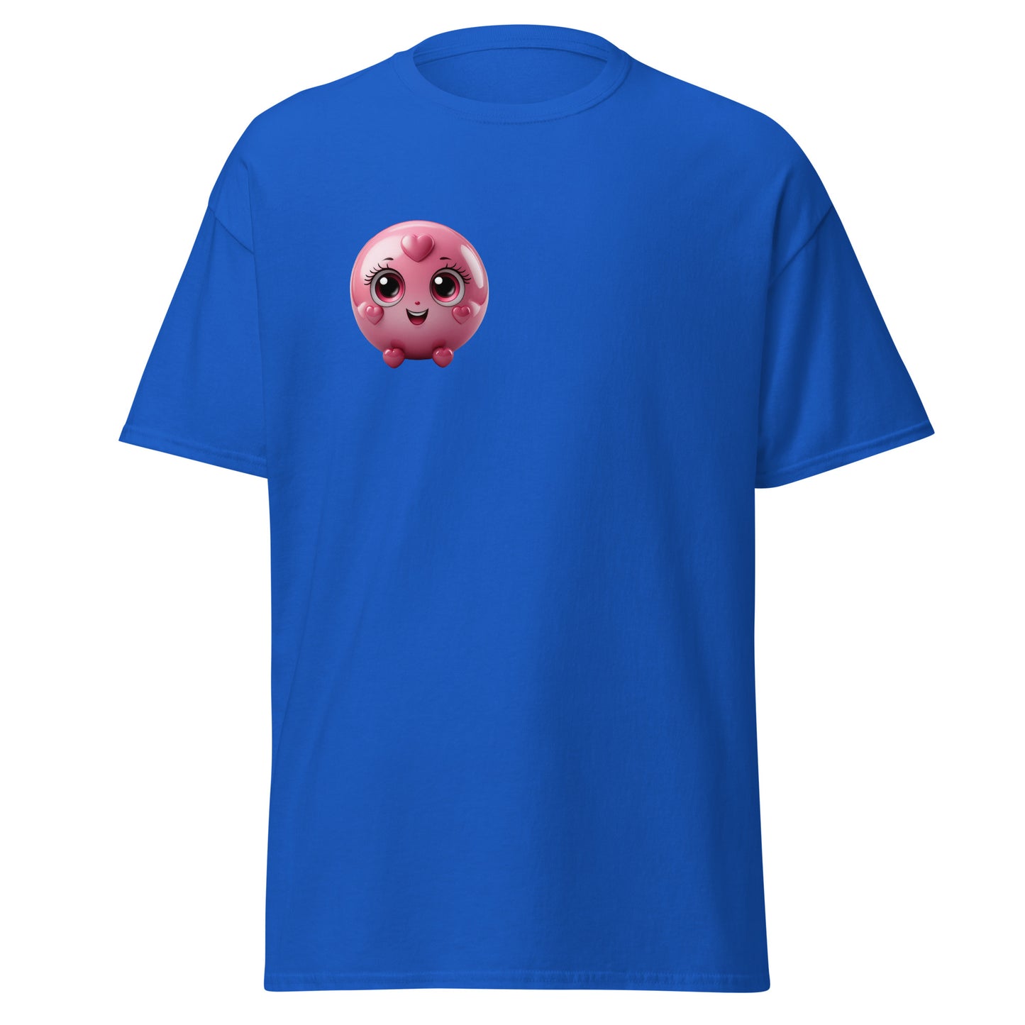 Love-Struck Emoji Unisex Tee in Blue – Unique Graphic Streetwear, 100% Cotton, Trendy and Eco-Friendly Fashion Statement Piece