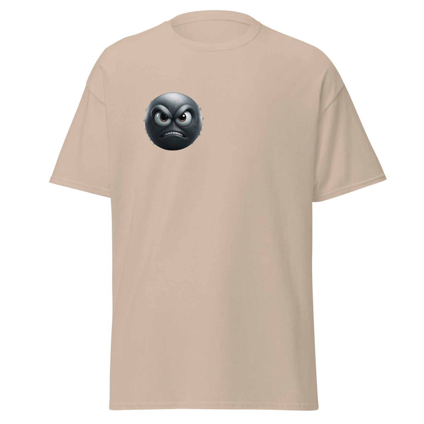 "Annoyed Mood Emoji Unisex Classic Tee in Beige - Trendy Streetwear Graphic T-Shirt Fashion"