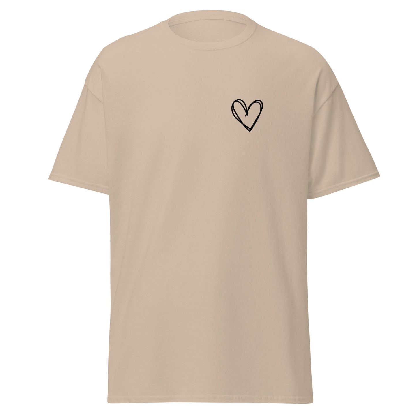 Simple heart Unisex classic tee - LUDE fashion, streetwear, unique designs, custom apparel, gift ideas, trendy, eco-friendly, statement pieces, graphic tees, sustainable fashion, minimalist, pop culture, creative prints, bold designs, limited edition, casual wear, artistic, lifestyle