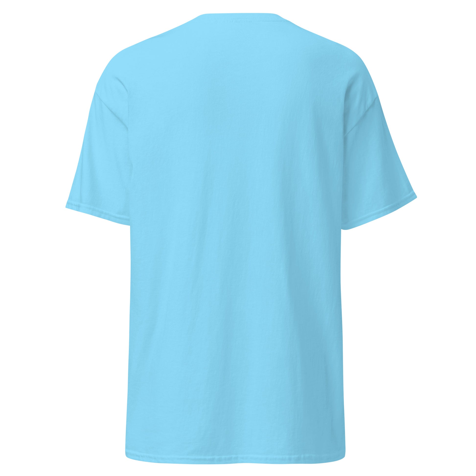 Light blue unisex cotton tee perfect for trendy streetwear and casual fashion. Eco-friendly and sustainable design.