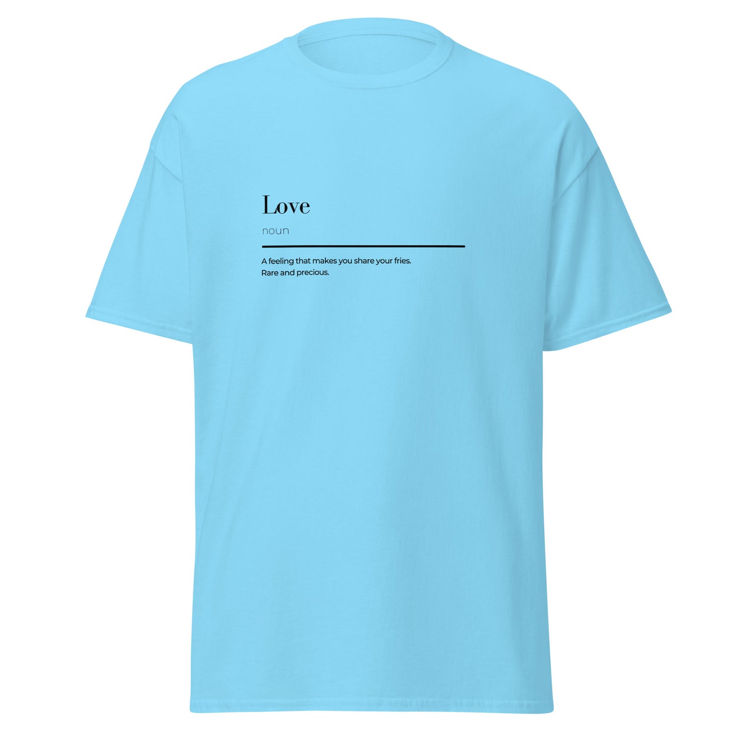 Love wordplay Unisex classic tee - LUDE fashion, streetwear, unique designs, custom apparel, gift ideas, trendy, eco-friendly, statement pieces, graphic tees, sustainable fashion, minimalist, pop culture, creative prints, bold designs, limited edition, casual wear, artistic, lifestyle